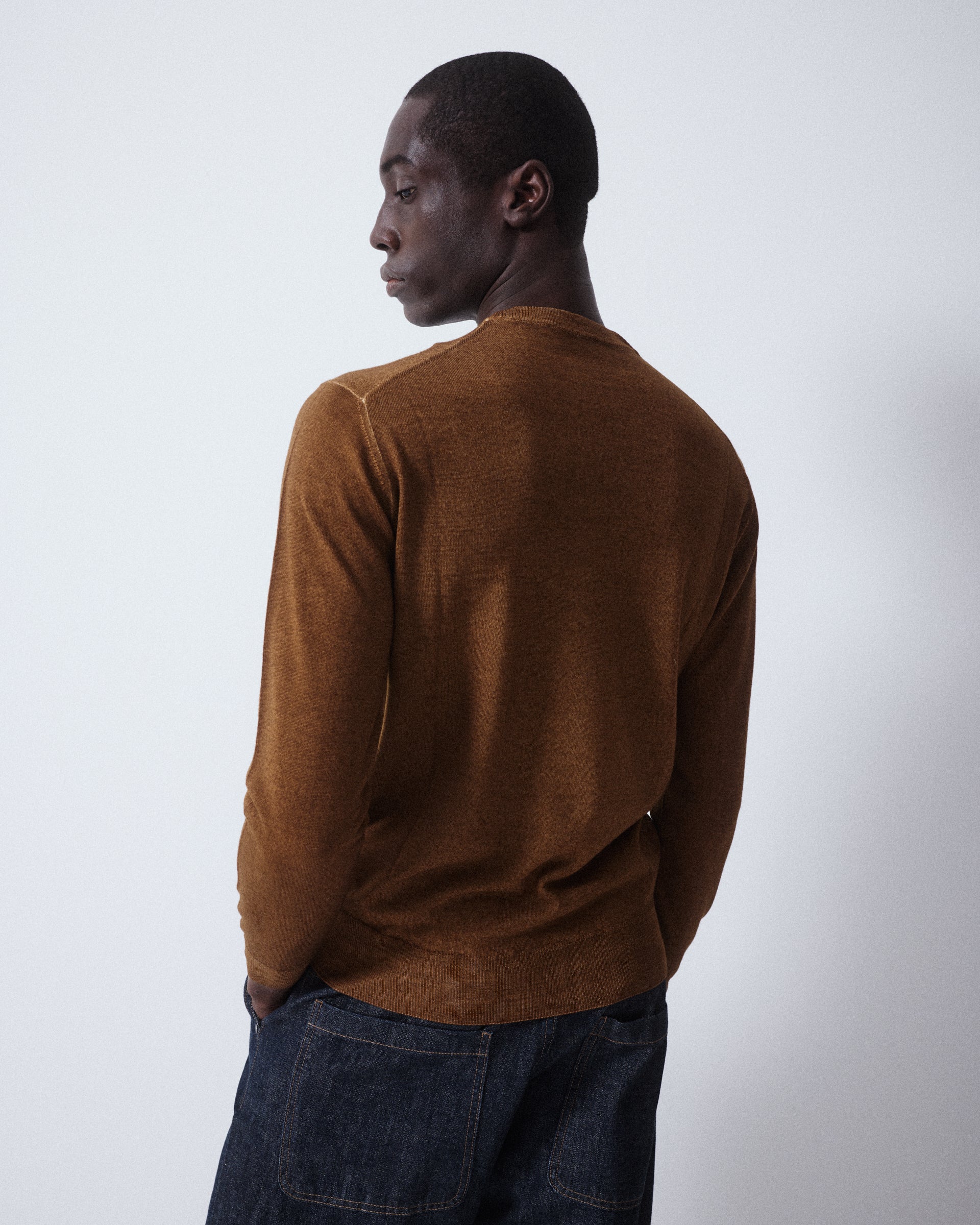 Magl. Girocollo Merino Rasata M/l T. Ca. - CAMMELLO