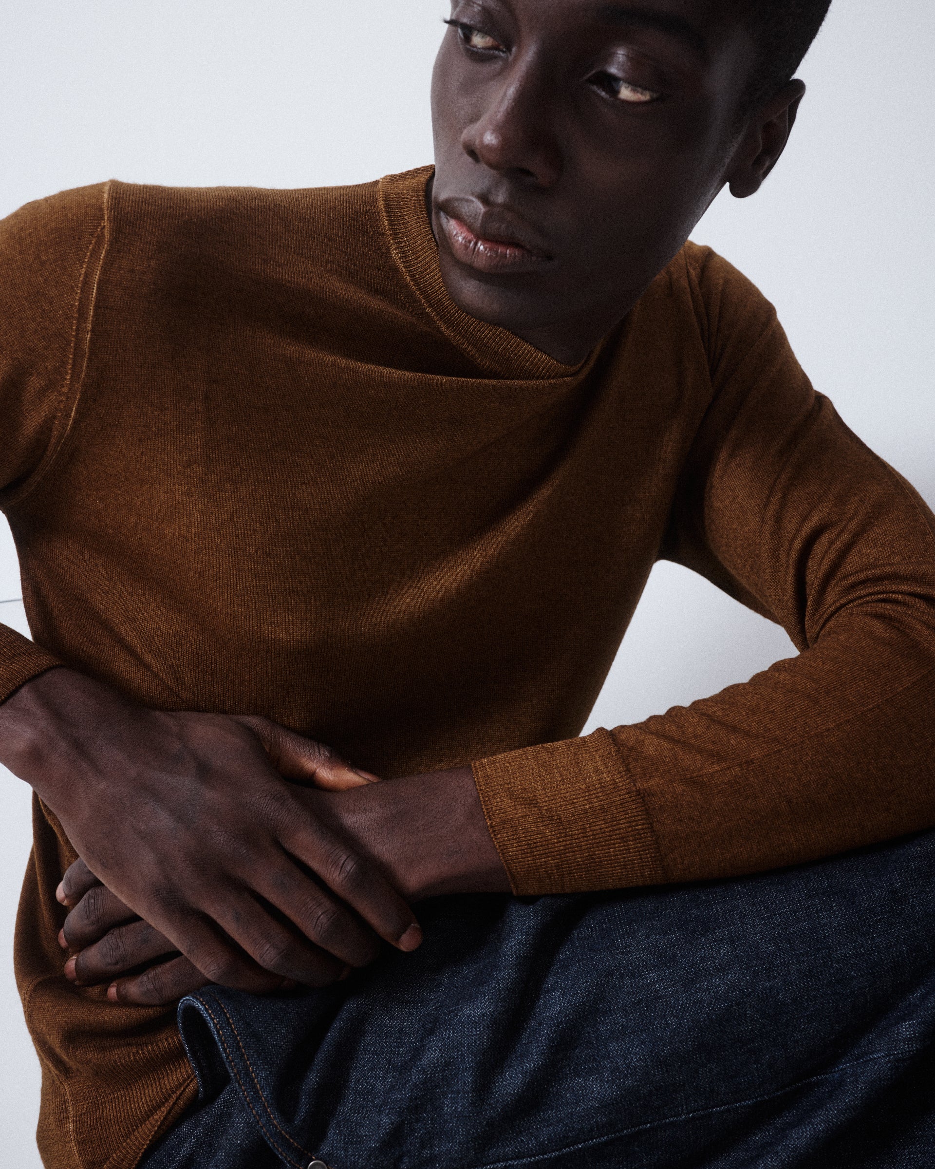 Magl. Girocollo Merino Rasata M/l T. Ca. - CAMMELLO