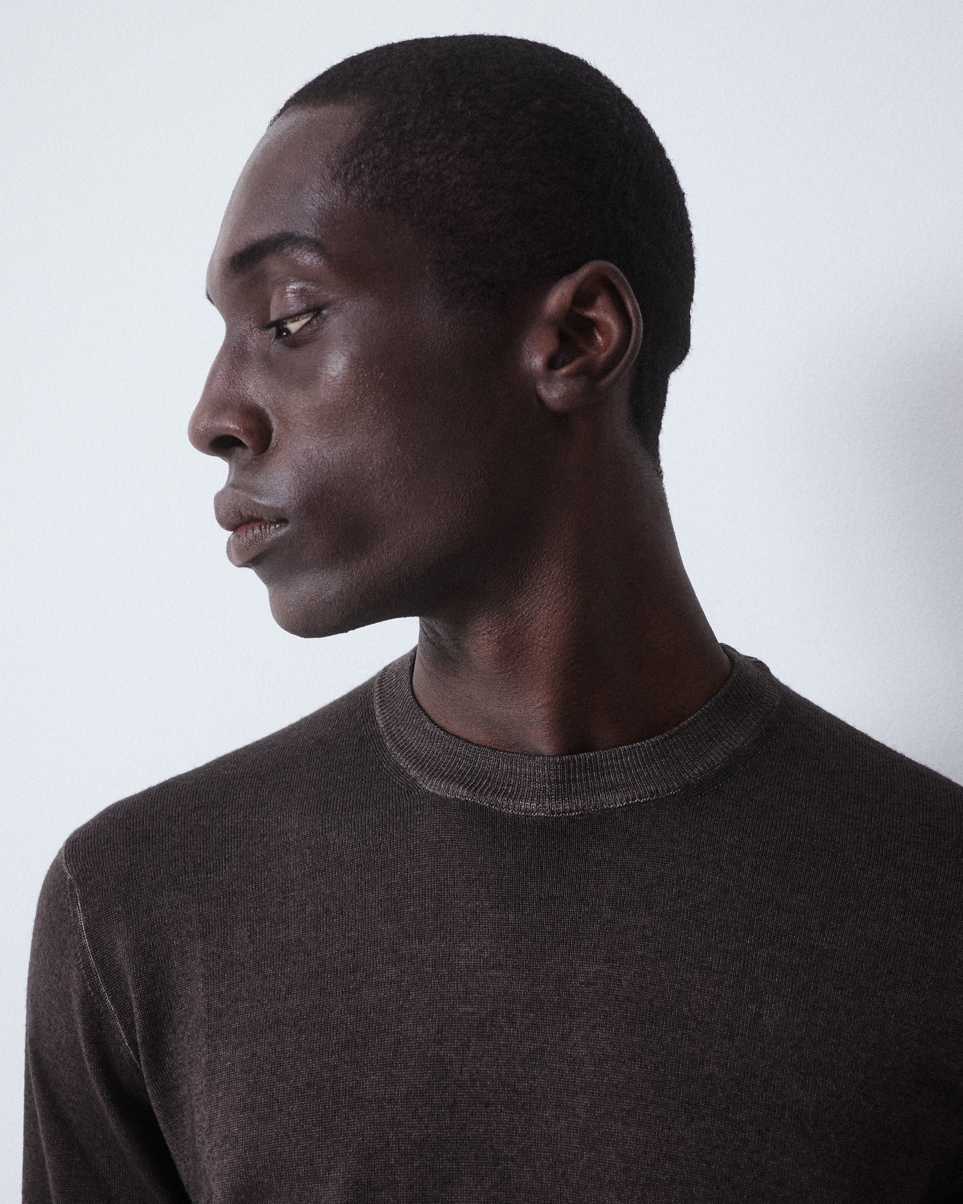 Magl. Girocollo Merino Rasata M/l T. Ca. - MORO