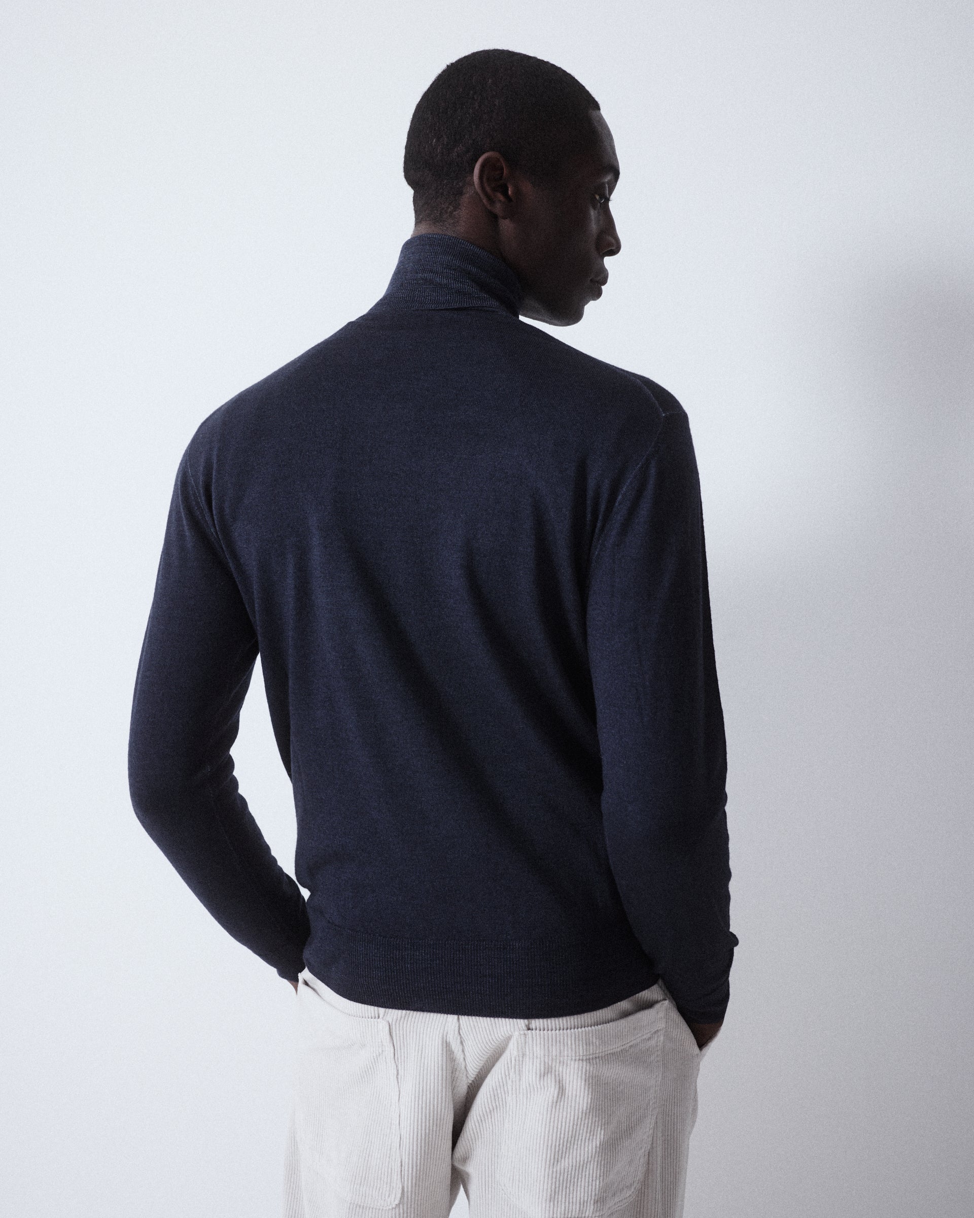 Magl. Dolcevita Merino Rasata M/l T. Ca. - NAVY