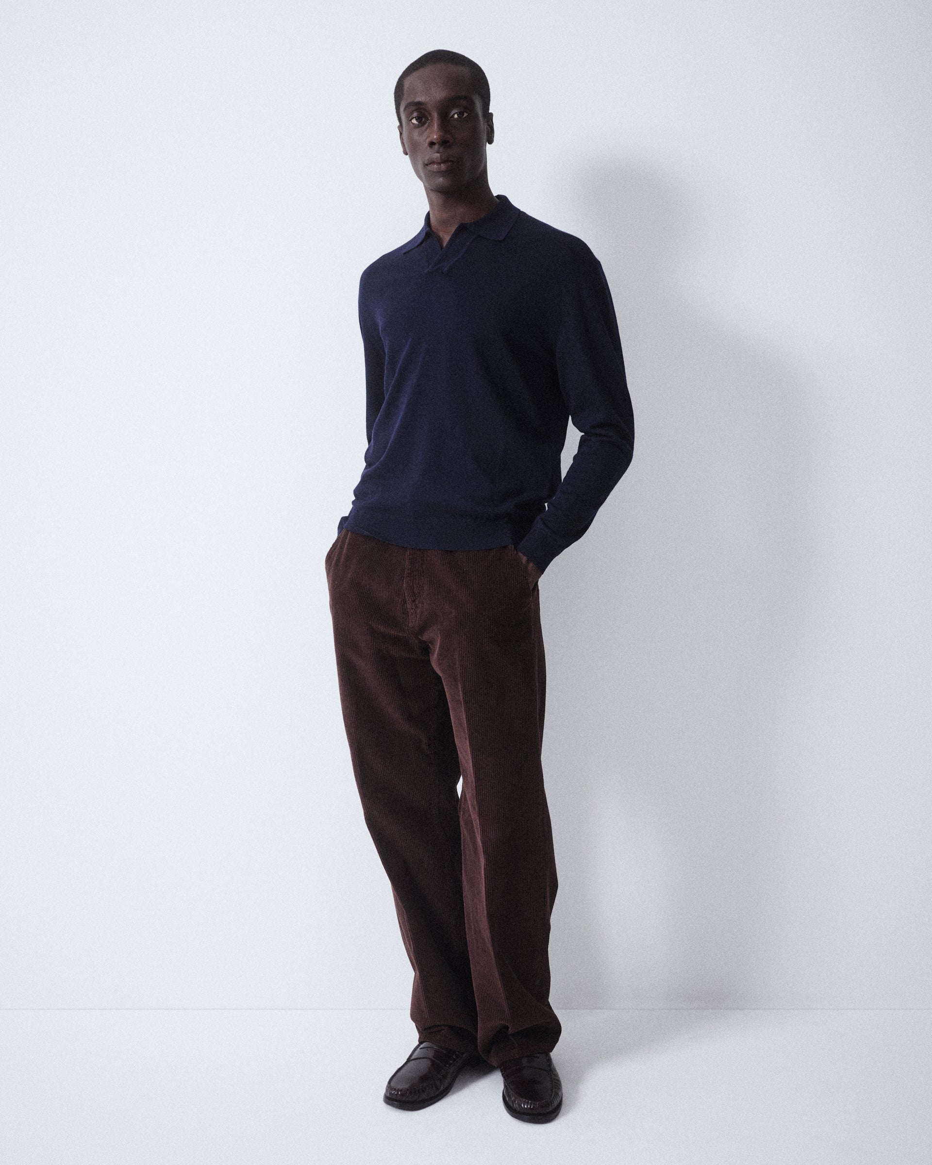 Maglia Open Collar Rasato M/ L - NAVY