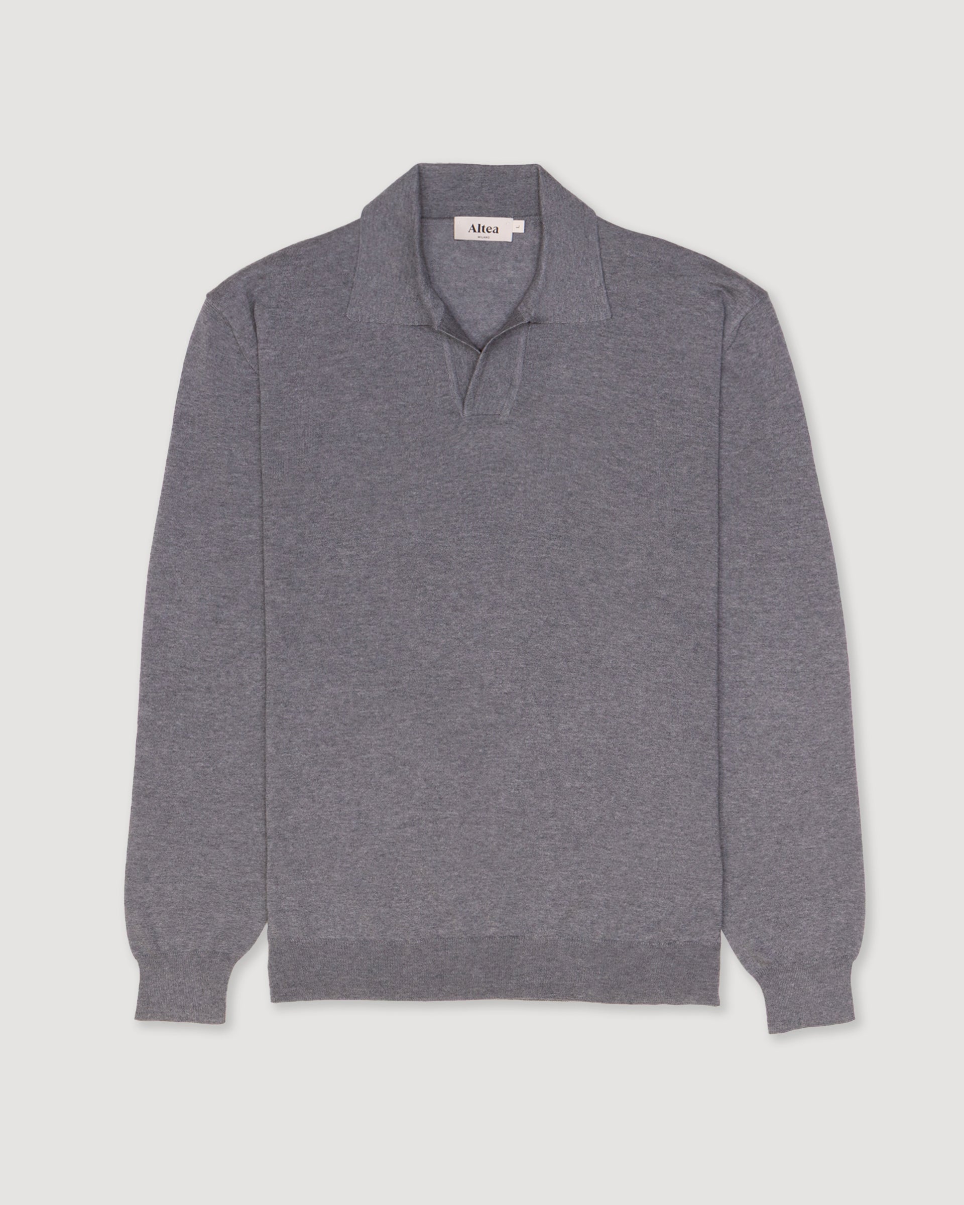 Maglia Open Collar Rasato M/ L - GRIGIO CHIARO