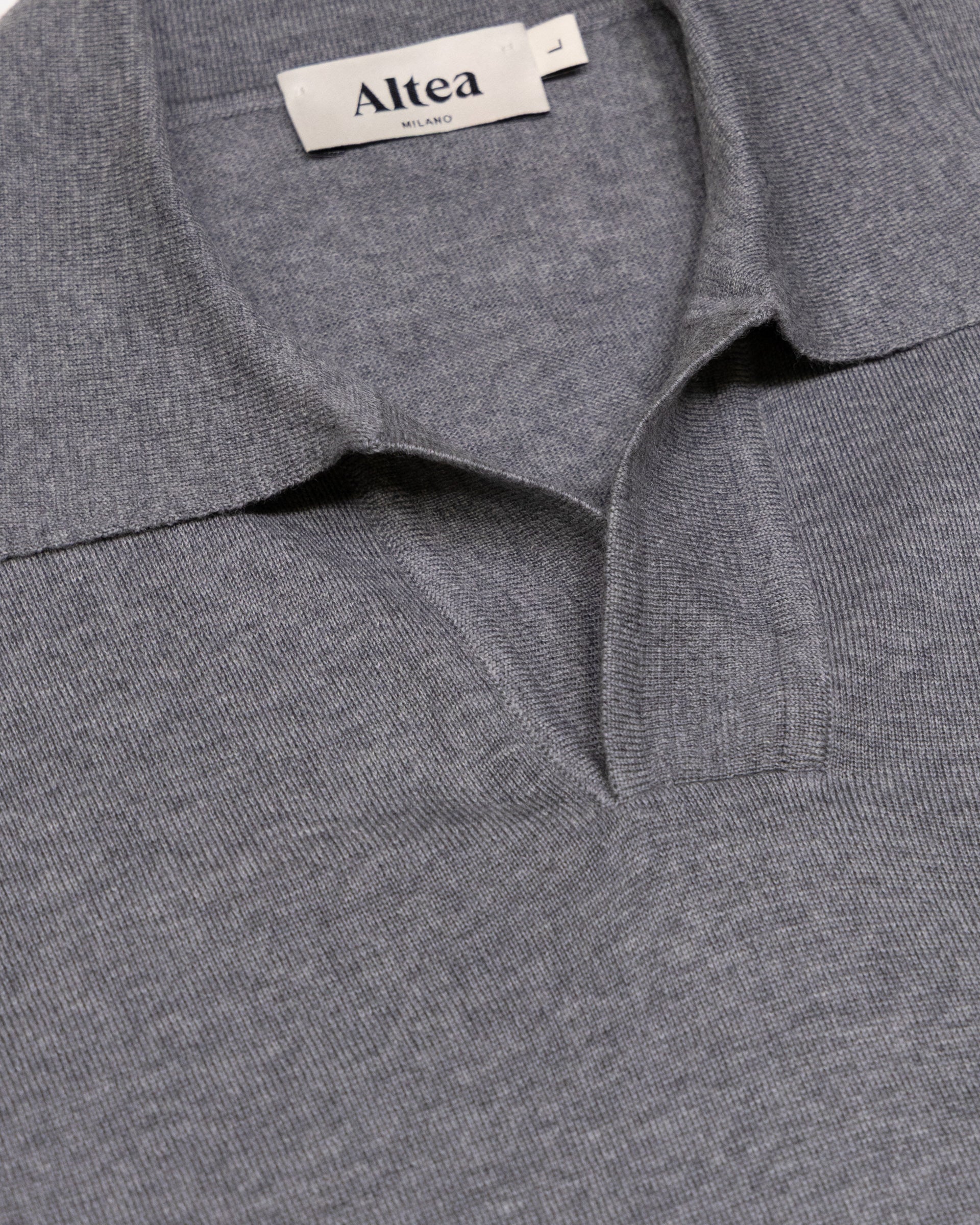 Maglia Open Collar Rasato M/ L - GRIGIO CHIARO