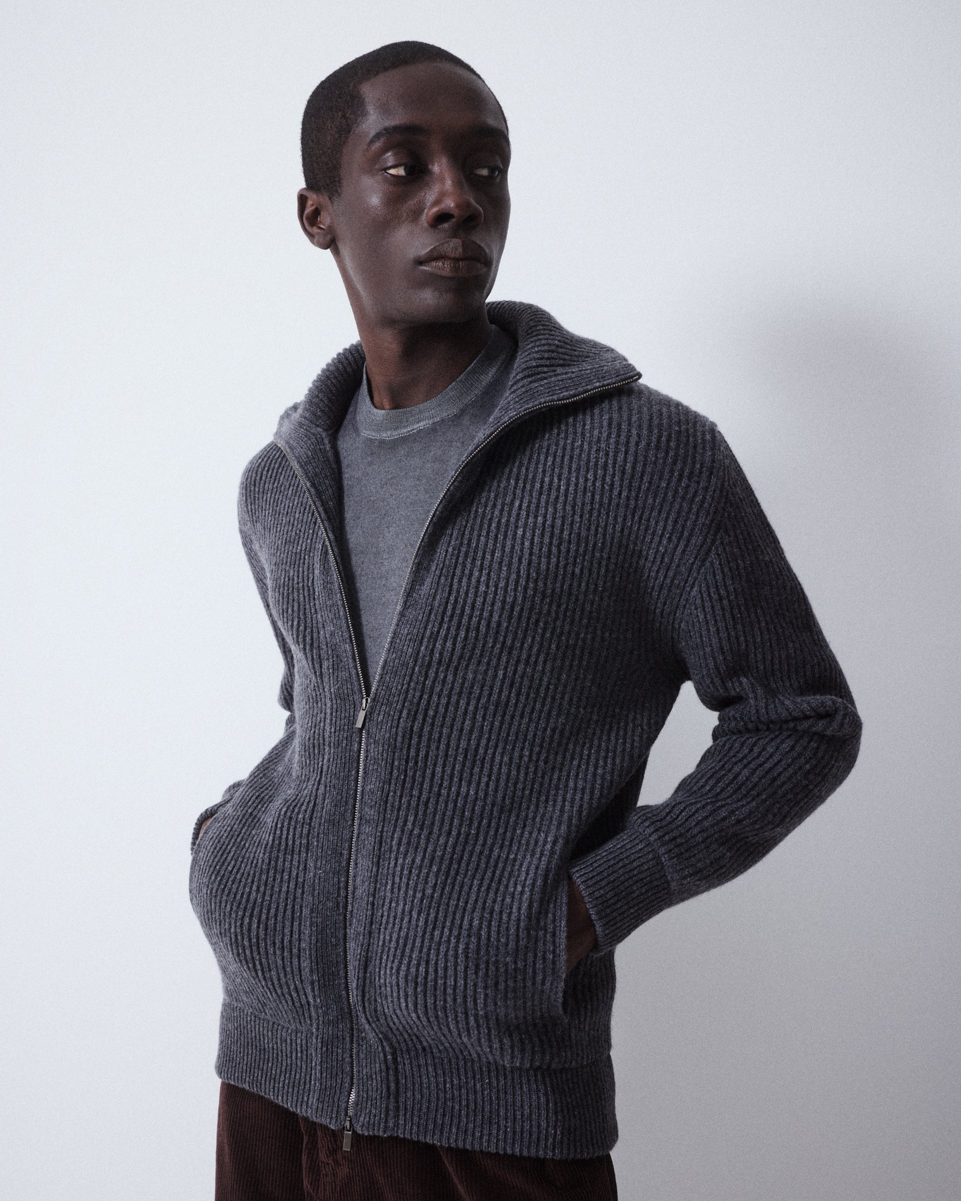 Giubbino Maglia Costa Ingl. Zip M/ L - ANTRACITE.