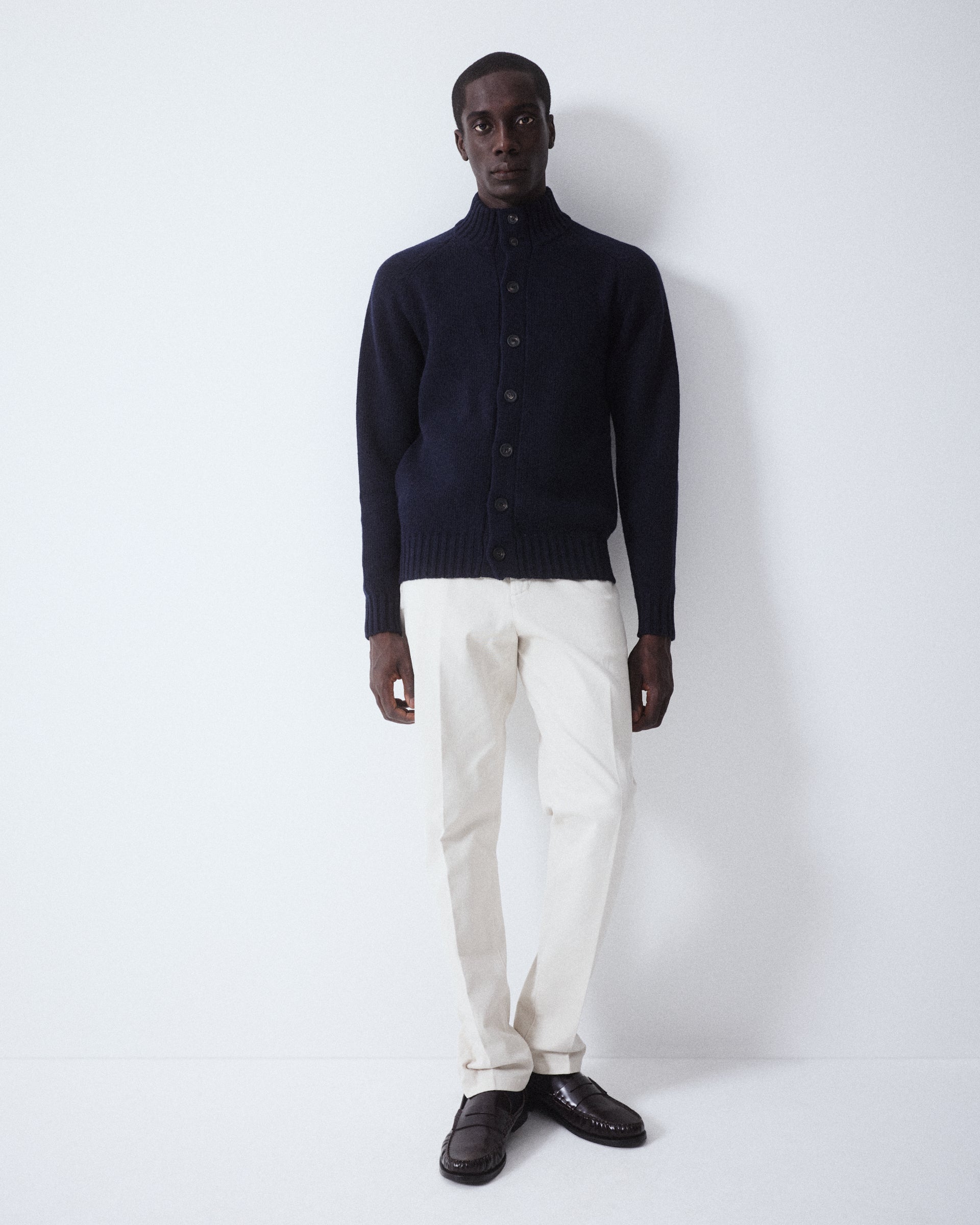 Giubbino Maglia Rasata Con Bottoni M/ L - NAVY