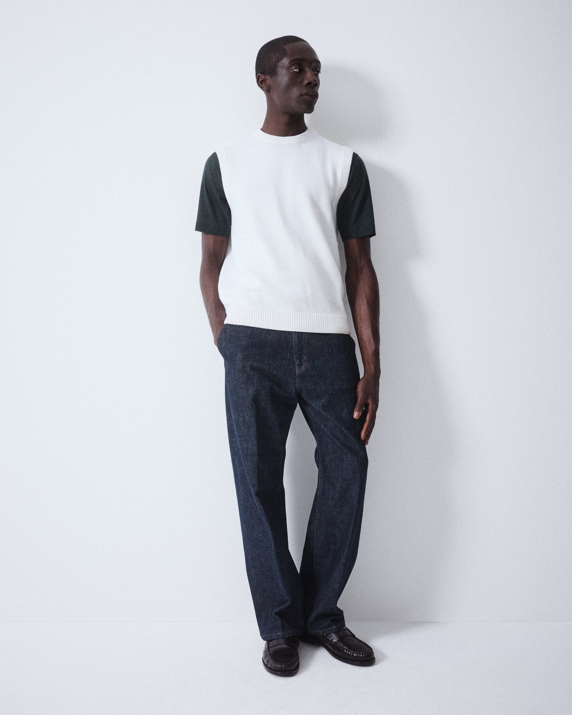 Gilet Maglia Rasato - PANNA