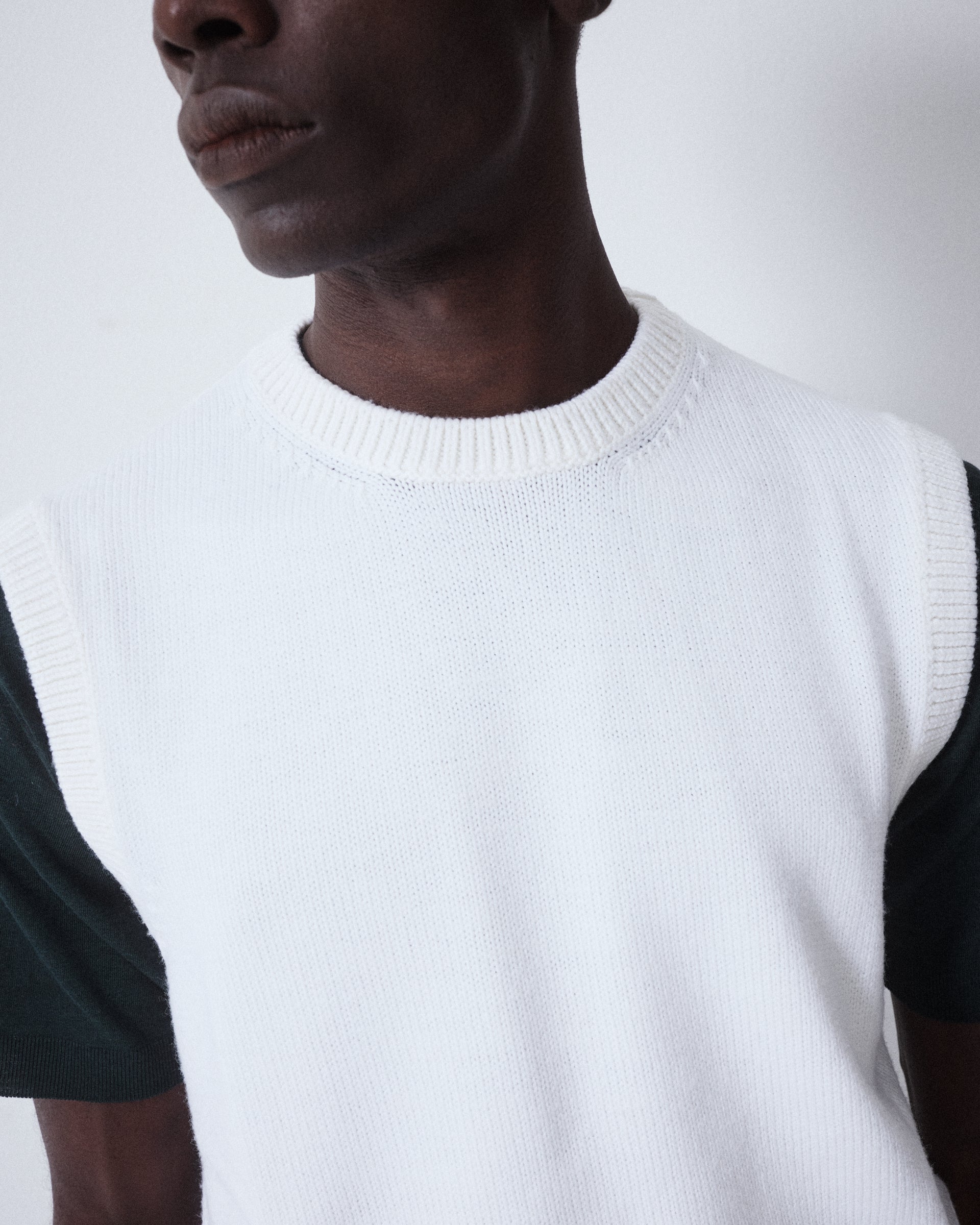 Gilet Maglia Rasato - PANNA