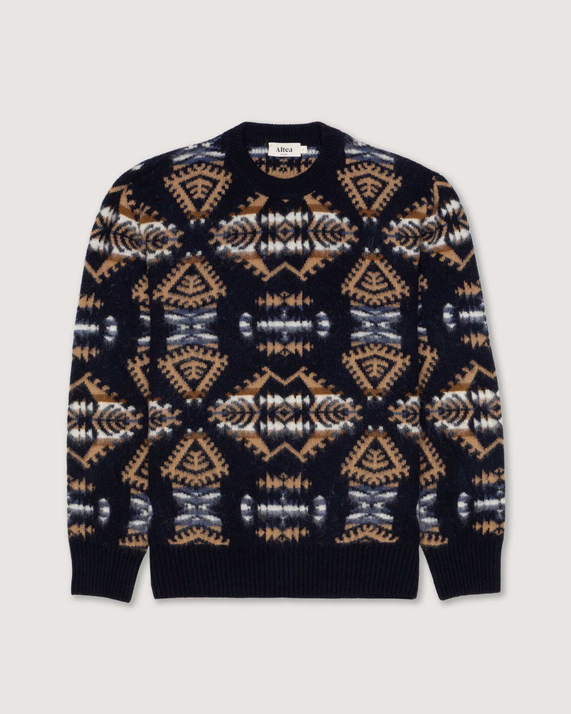 Maglia Girocollo Jacquard Garzato M/ L - NAVY