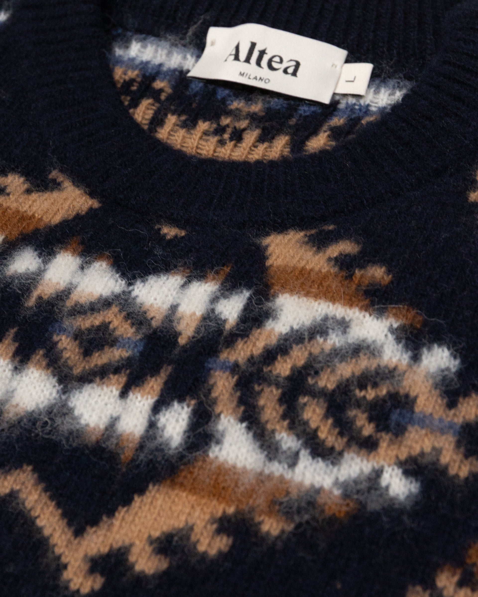 Maglia Girocollo Jacquard Garzato M/ L - NAVY