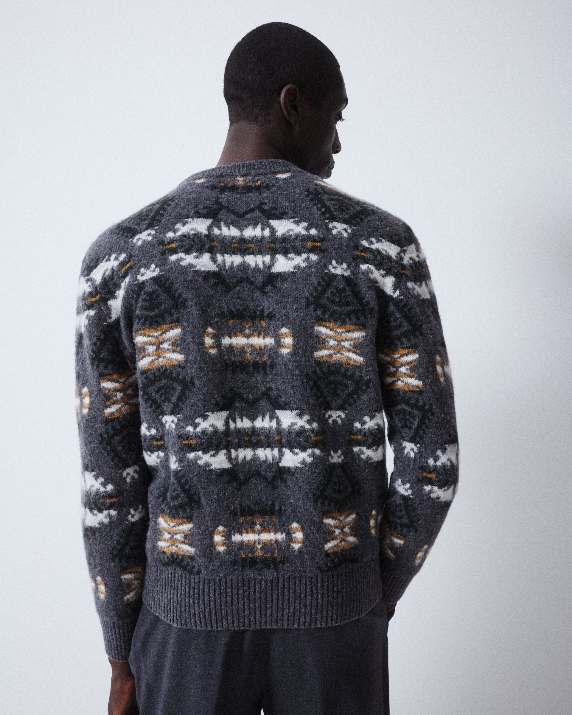 Maglia Girocollo Jacquard Garzato M/ L - ANTRACITE.