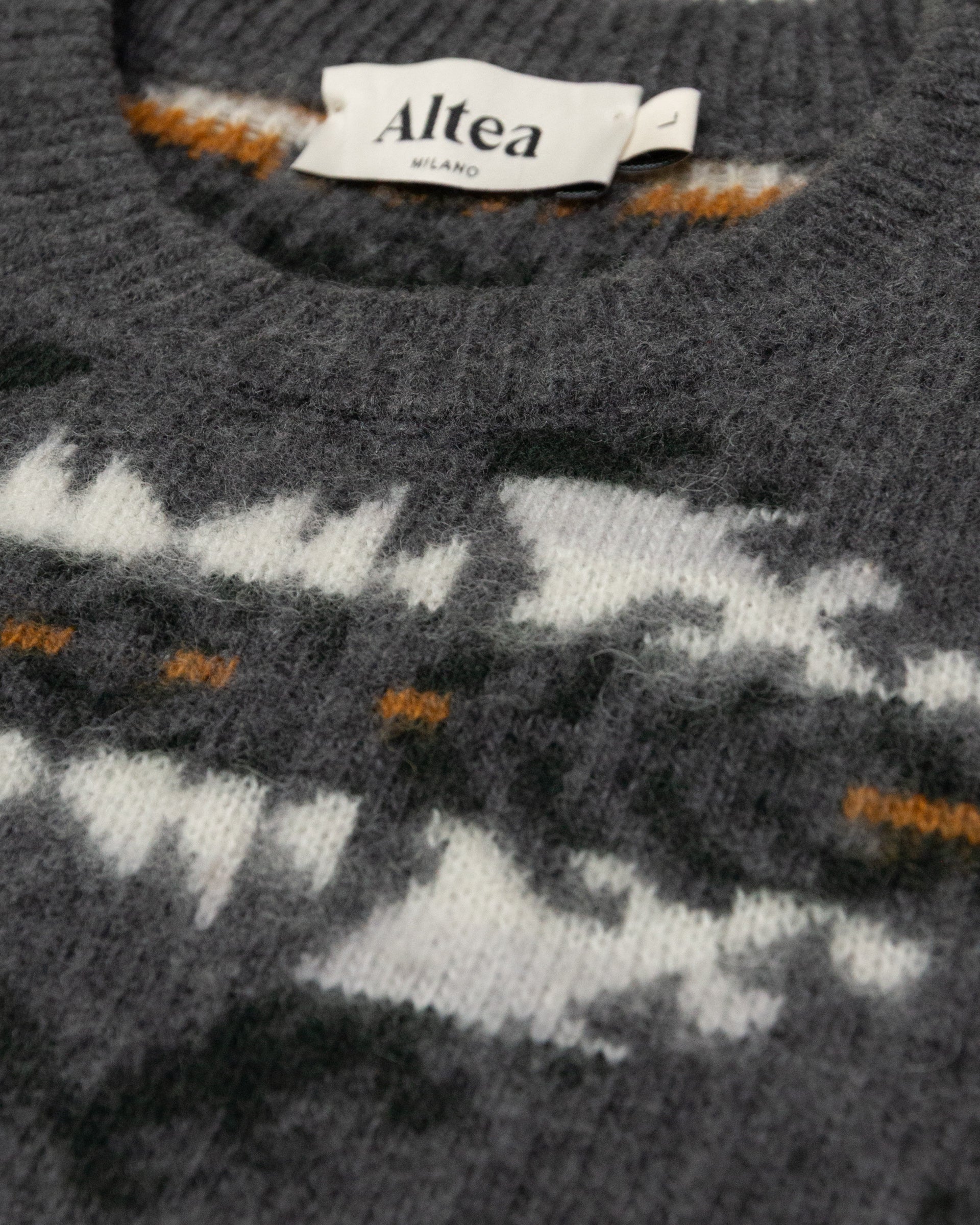 Maglia Girocollo Jacquard Garzato M/ L - ANTRACITE.