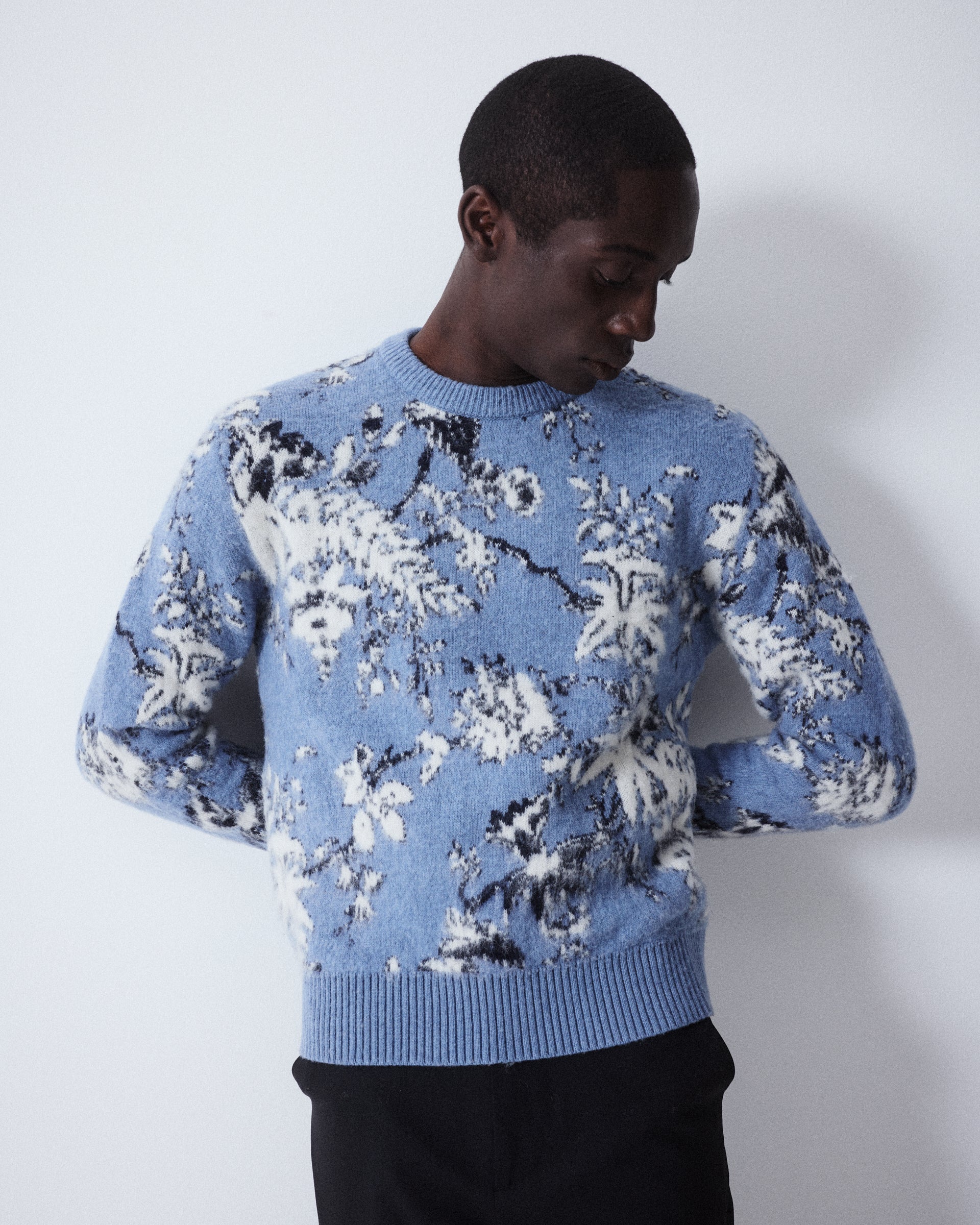 Maglia Girocollo Jacquard Floreale M/ L - CARTA DA ZUCCHERO