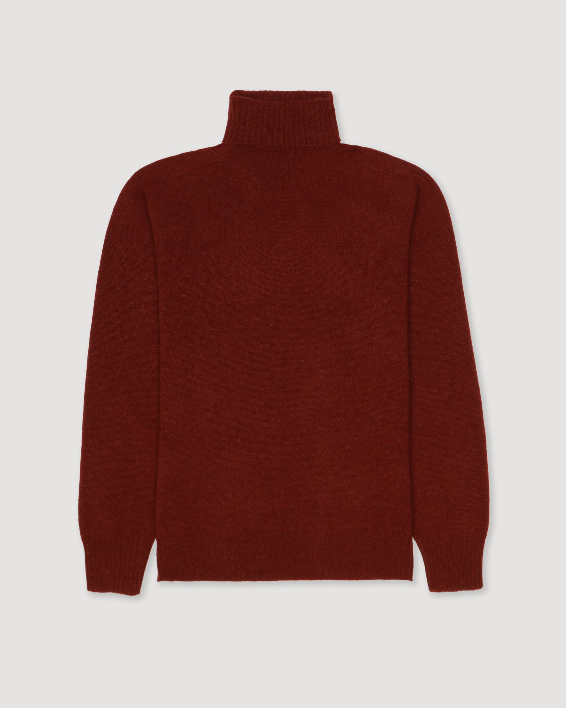 Maglia dolcevita in pura lana vergine. Arancione - Cotto