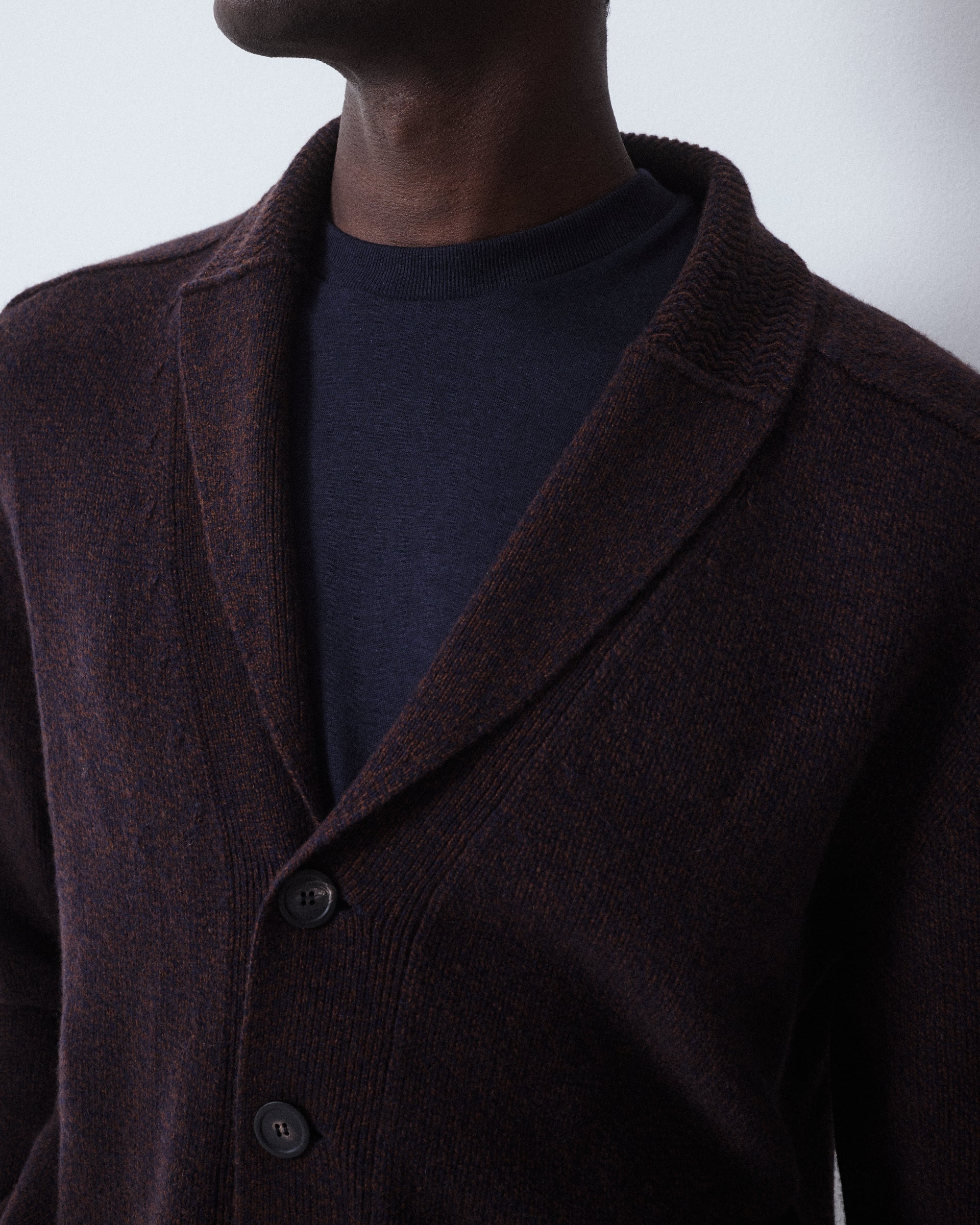 Cardigan Scialle Maglia Rasata M/ L - MARRONE