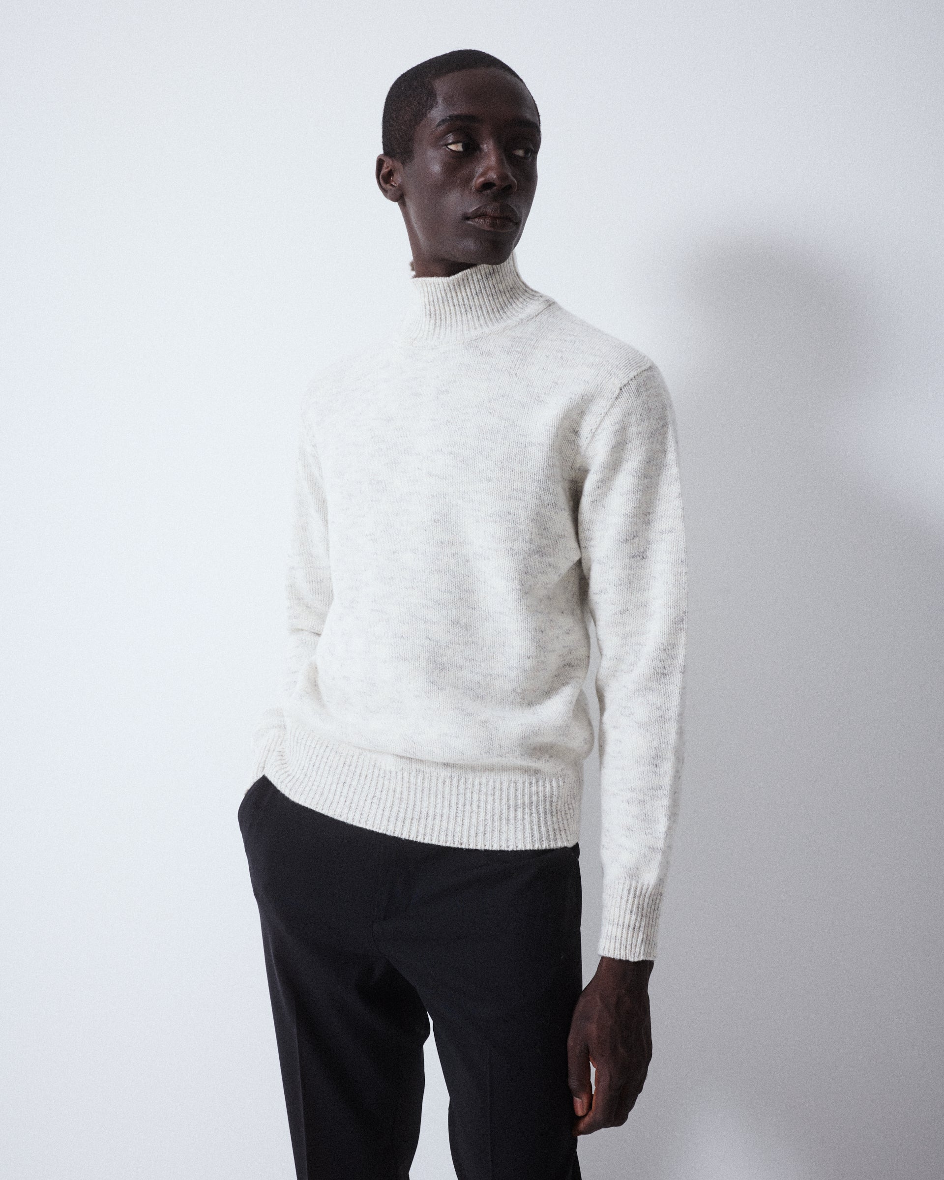 Maglia Collo Alto Rasato M/ L - PANNA