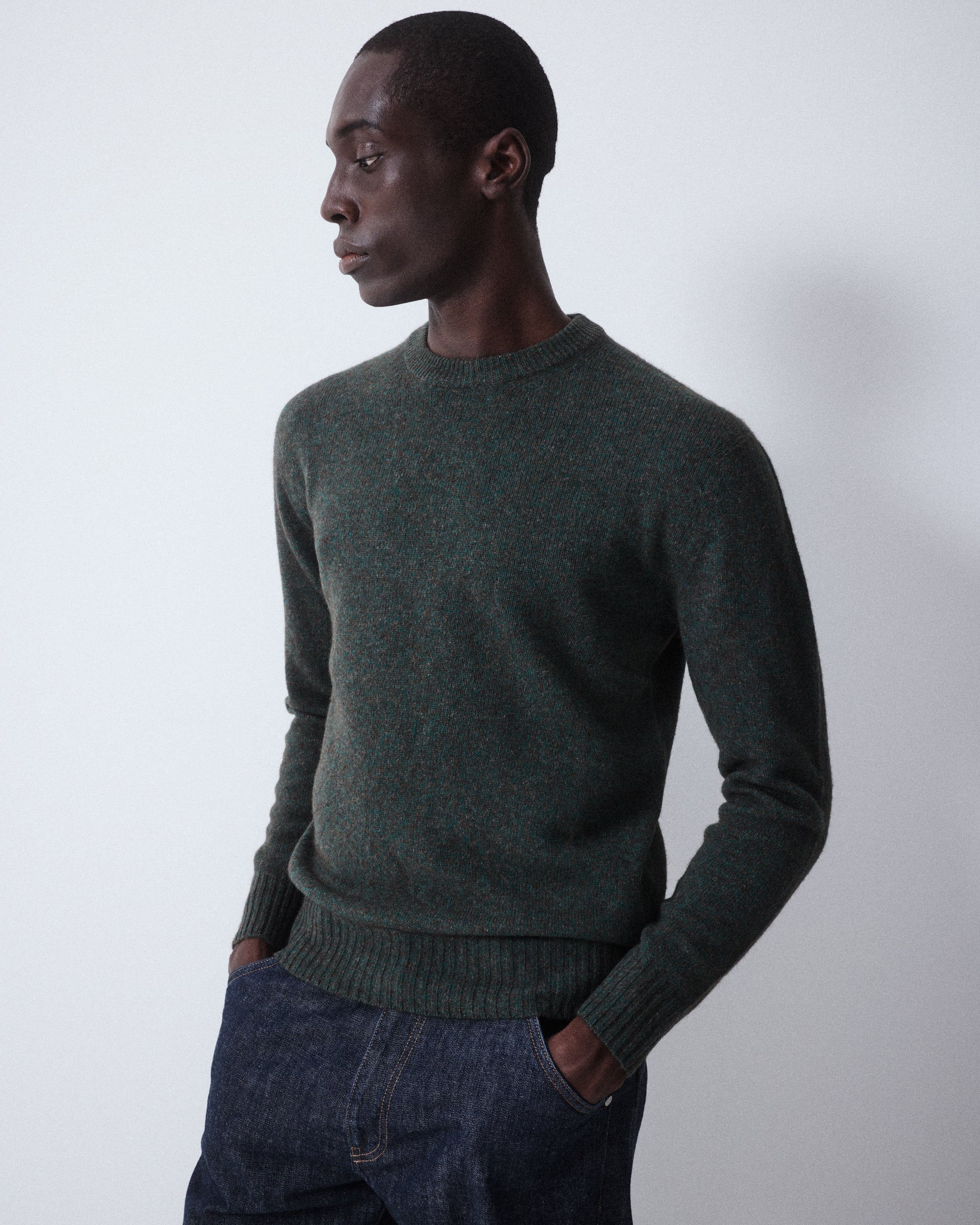 Maglia Girocollo Yak Rasato M/ L - VERDE BOTTIGLIA