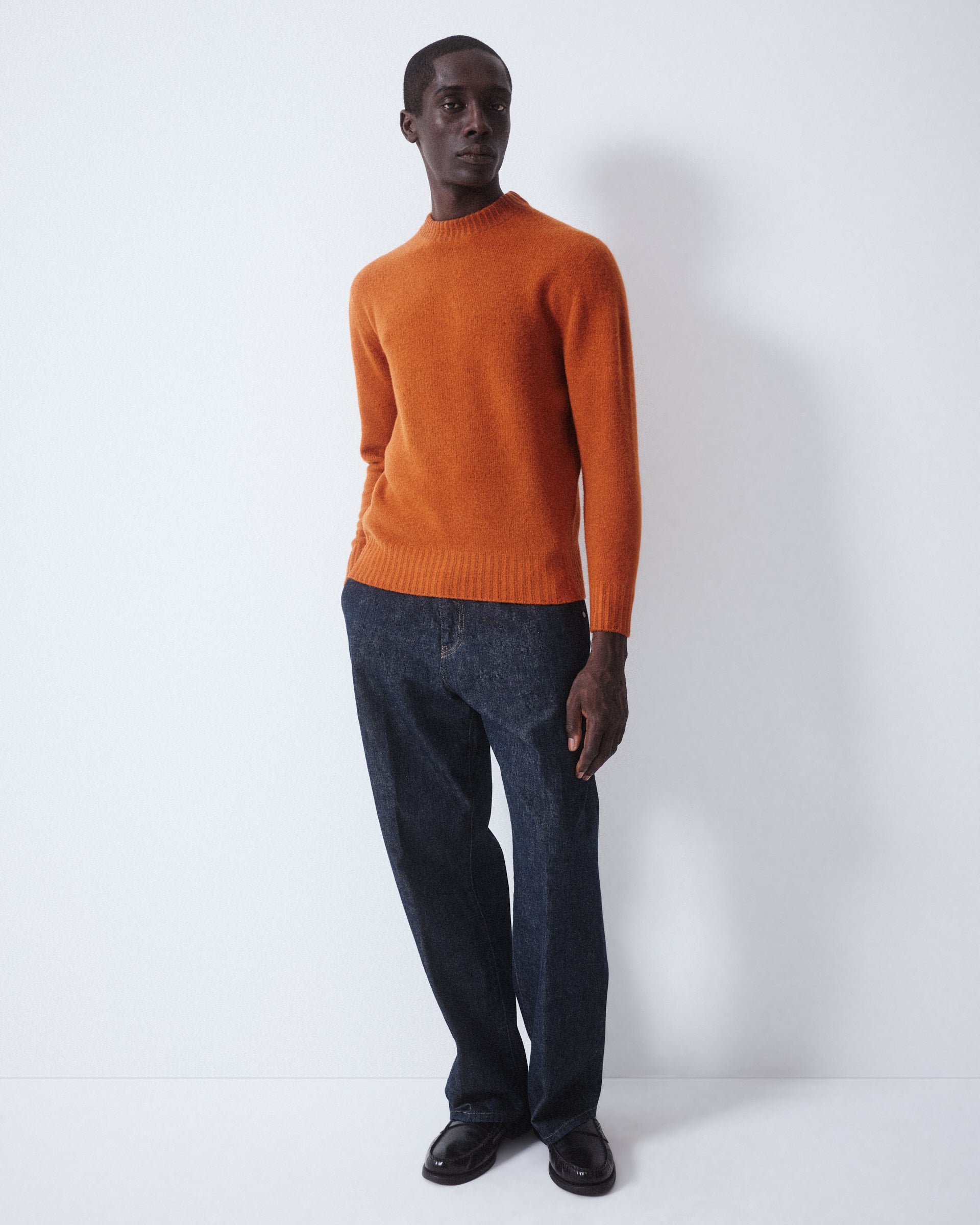 Magl. Girocollo Rasata M/ L Tinto Spec. - RUST