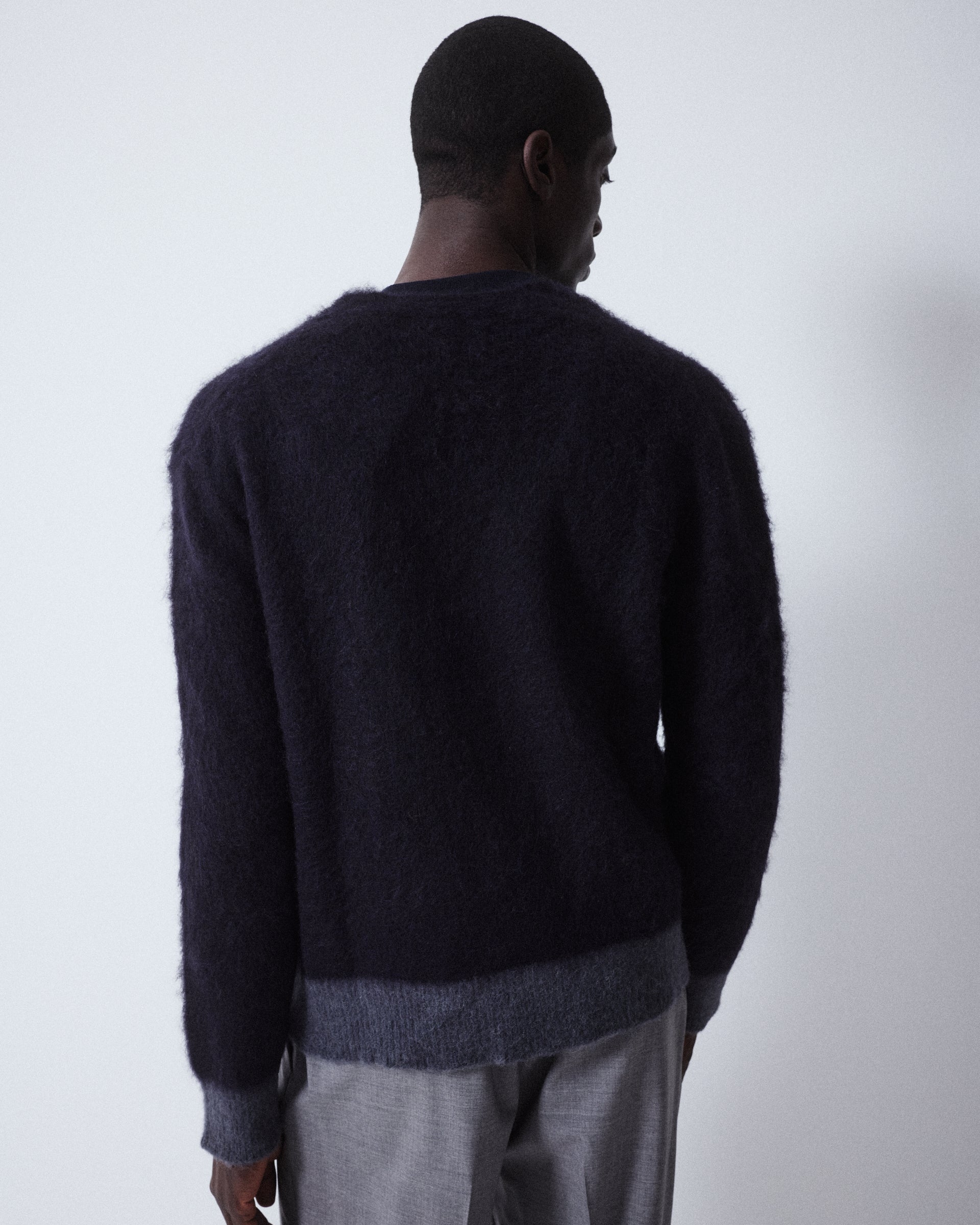 Cardigan Maglia Alpaca Garzato M/ L - NAVY
