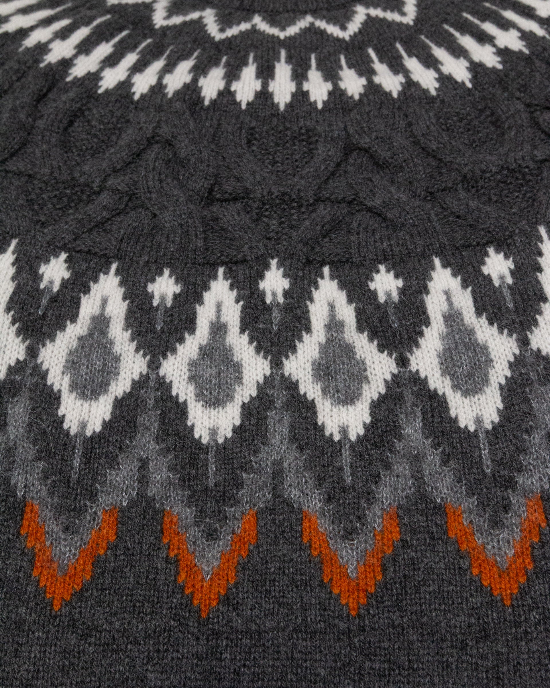 Maglia Girocollo Jacquard Norvegese M/ L - Grigio medio