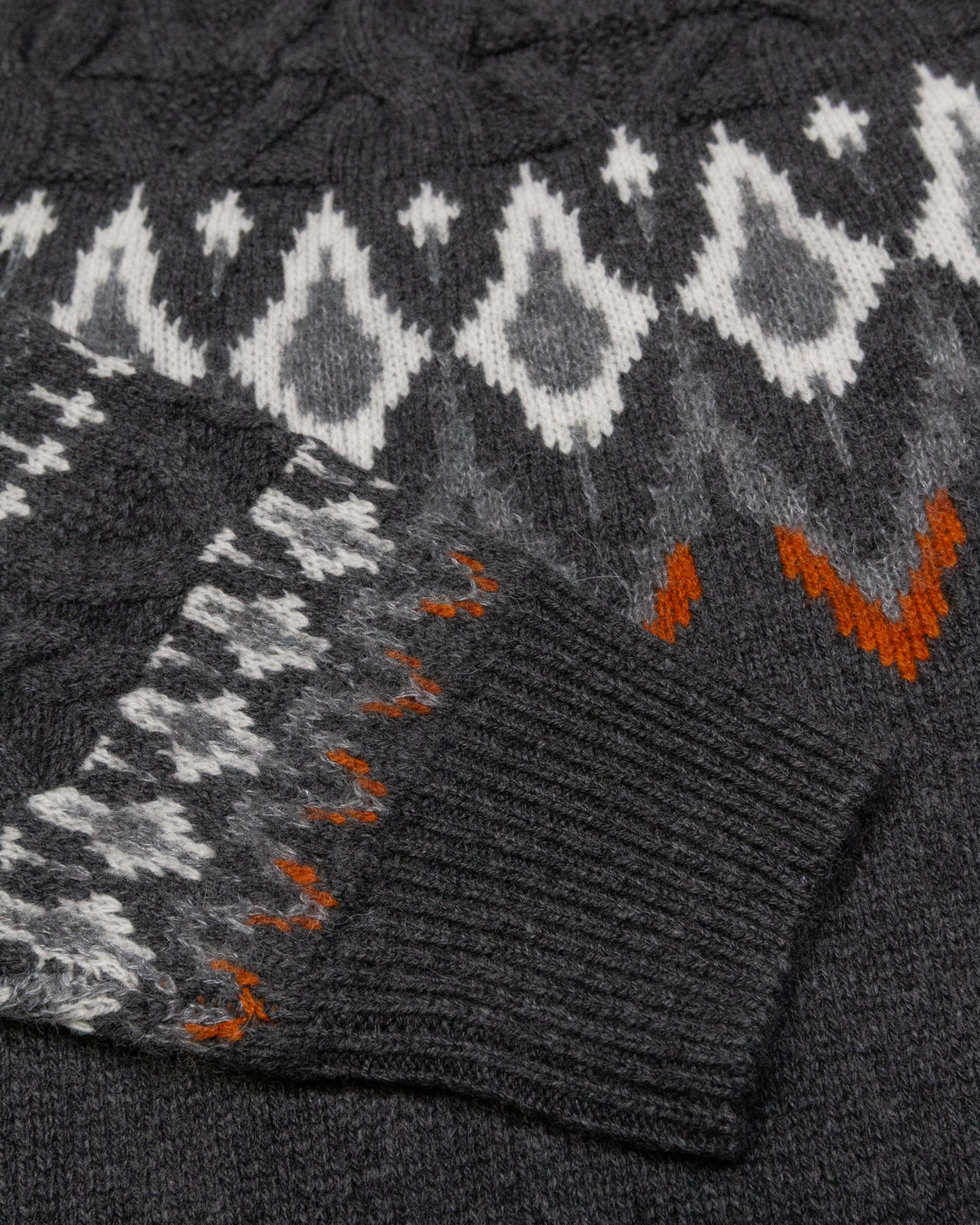 Maglia Girocollo Jacquard Norvegese M/ L - Grigio medio