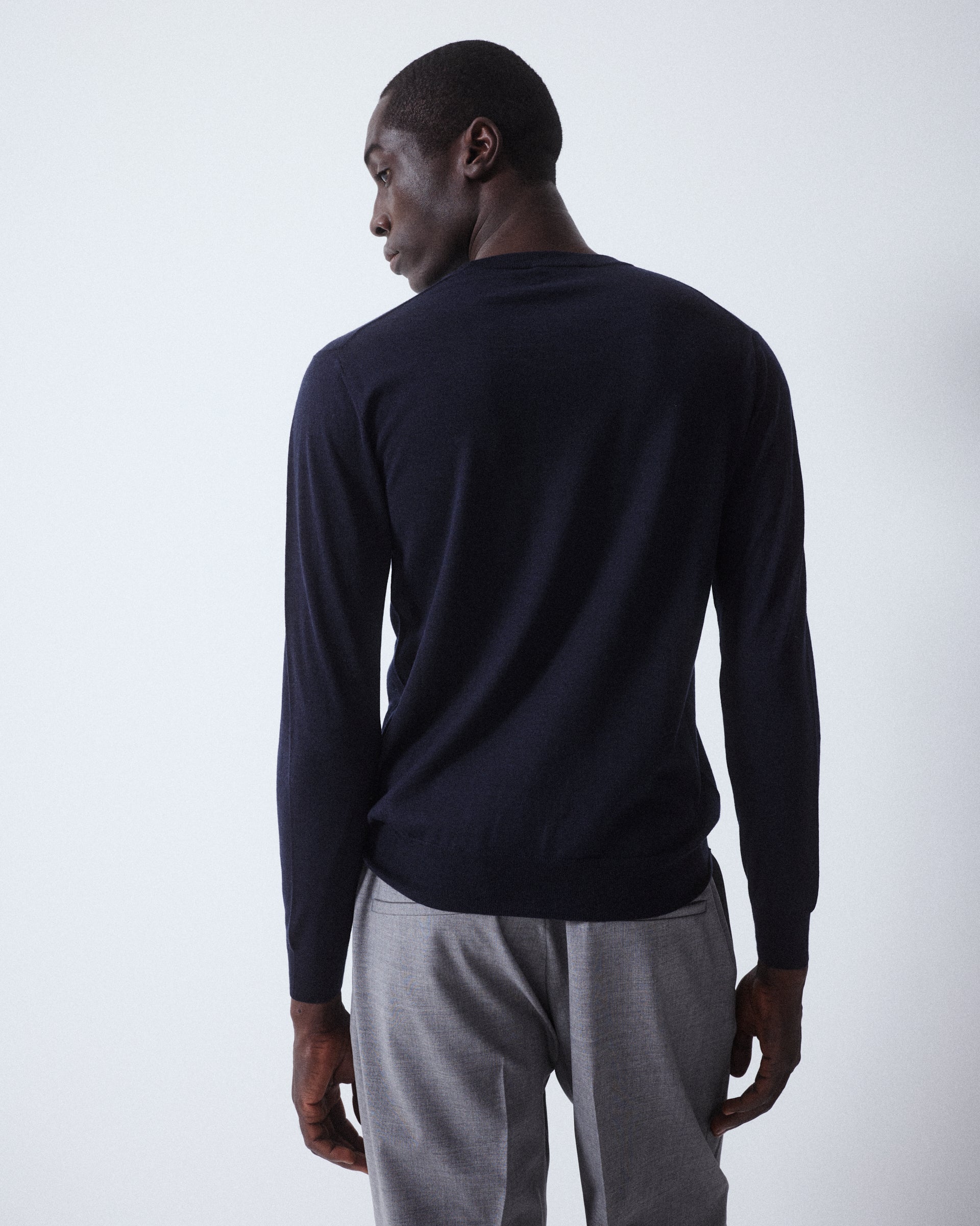 Maglia Girocollo Lana Cashmere Seta M/ L - NAVY