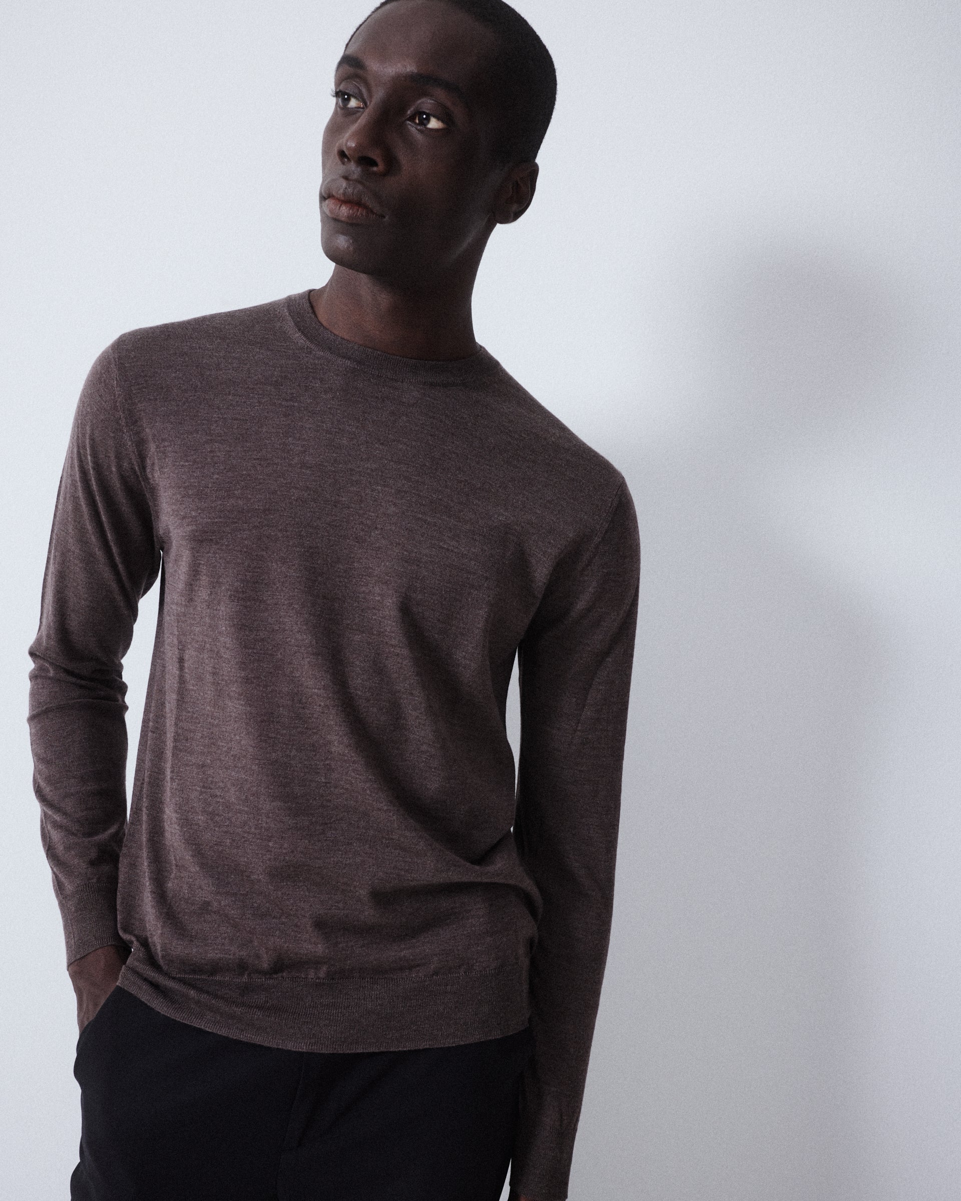 Maglia Girocollo Lana Cashmere Seta M/ L - TORTORA