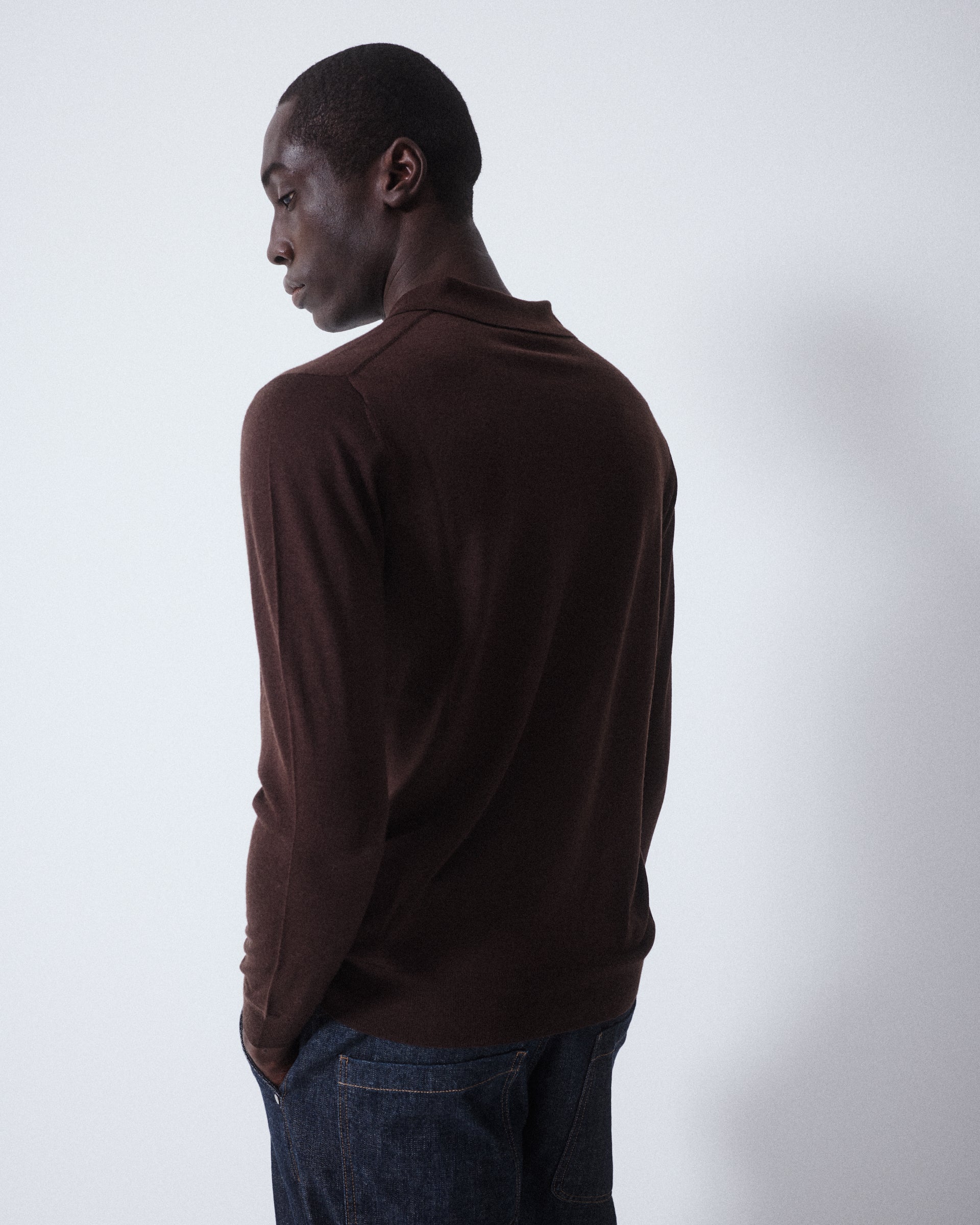 Polo Maglia Lana Cashmere Seta M/ L - MORO