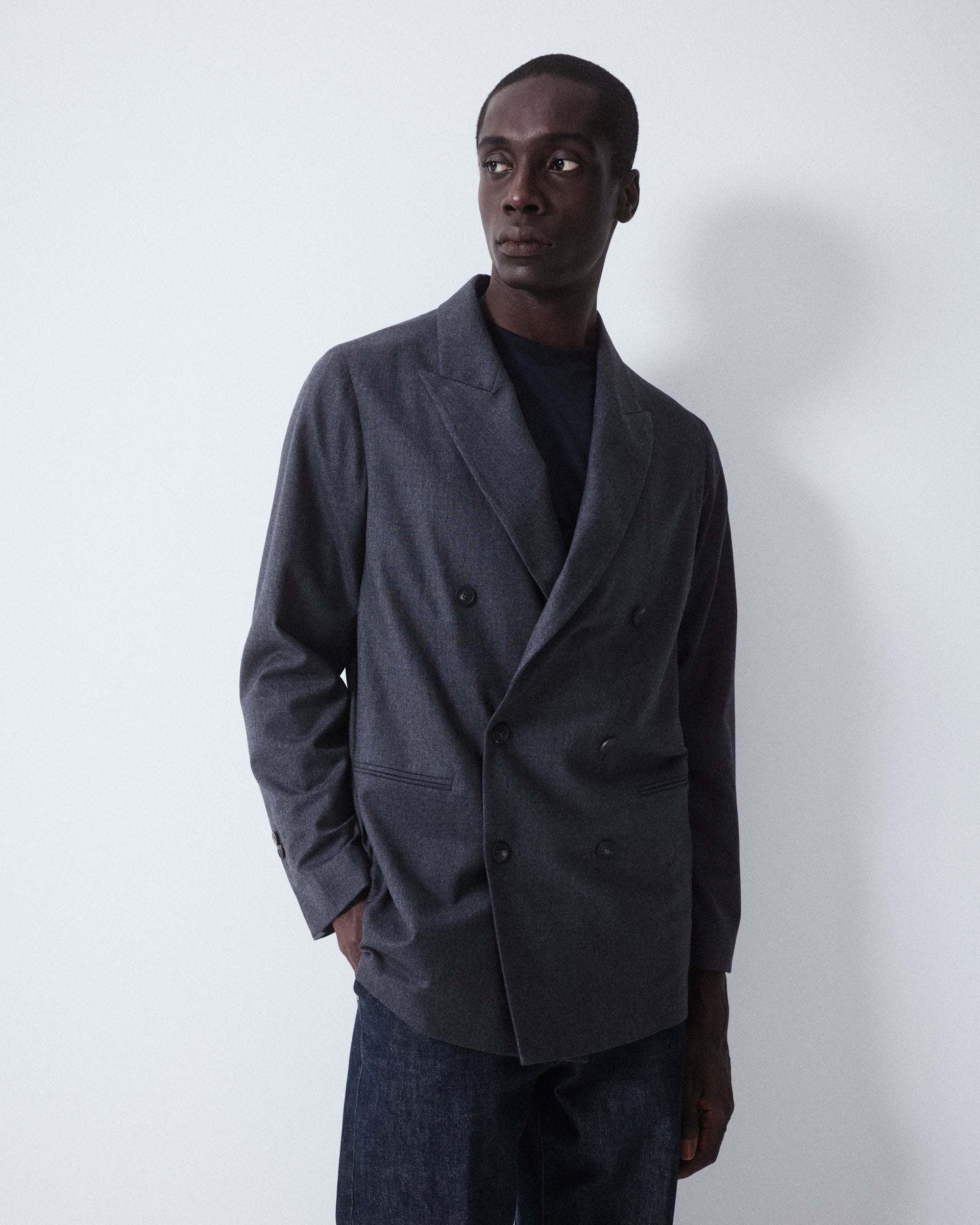 Giacca Alain Doppiopetto Flanella - GRIGIO SCURO
