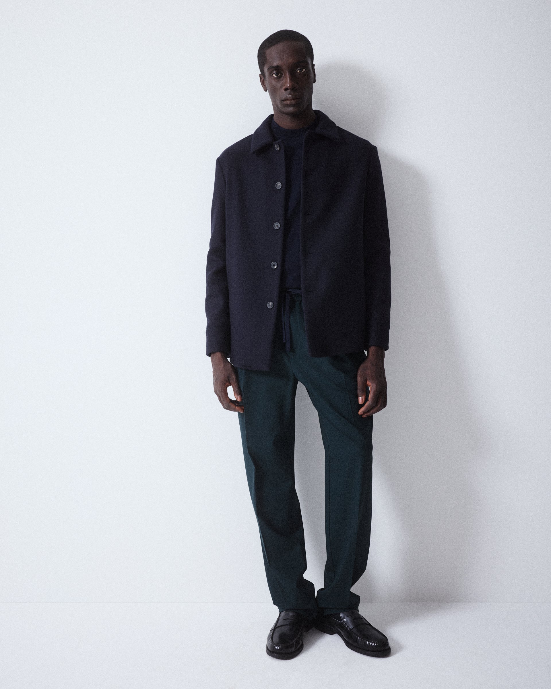 Giacca Camicia Alec Panno Misto Lana - NAVY