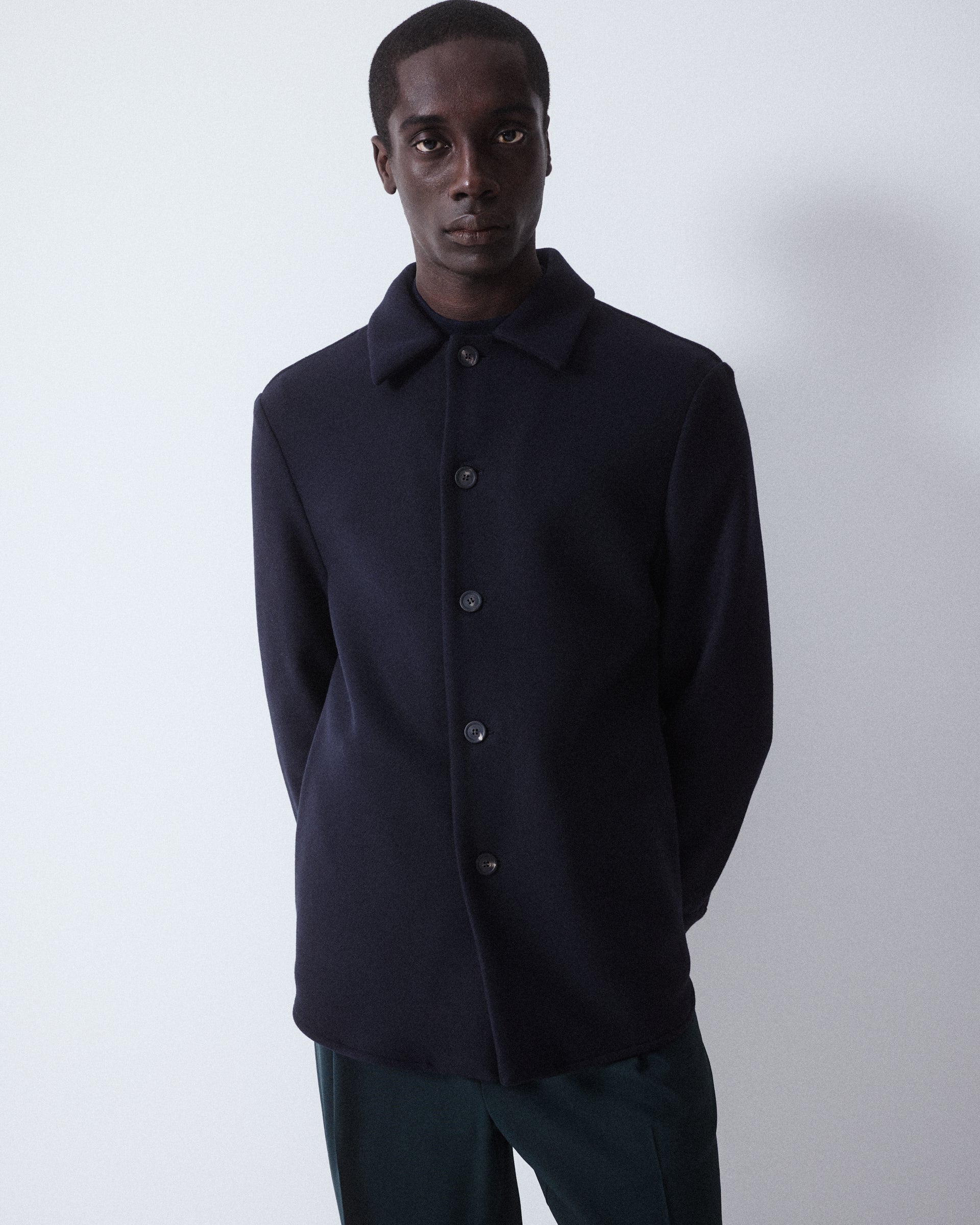 Giacca Camicia Alec Panno Misto Lana - NAVY