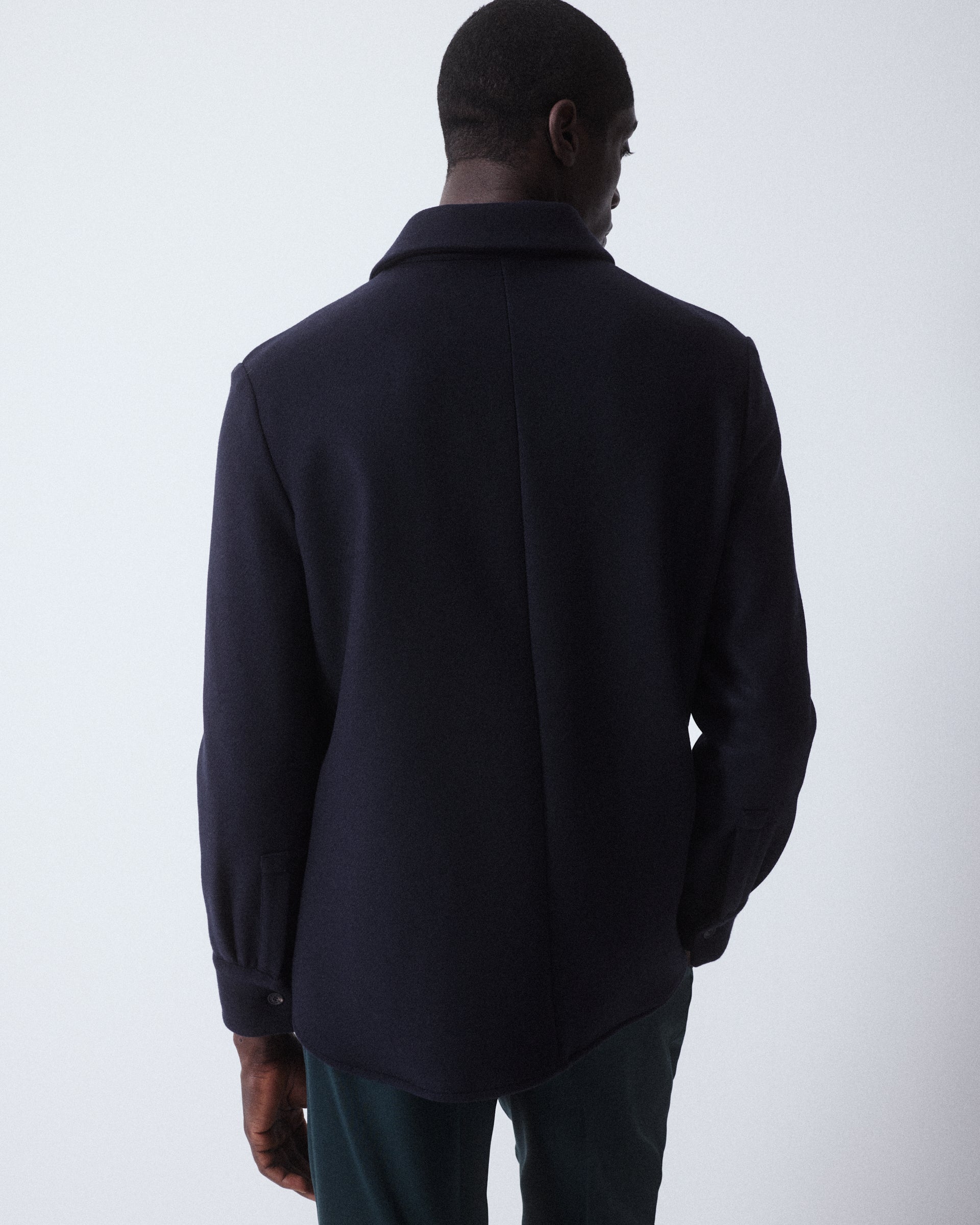 Giacca Camicia Alec Panno Misto Lana - NAVY