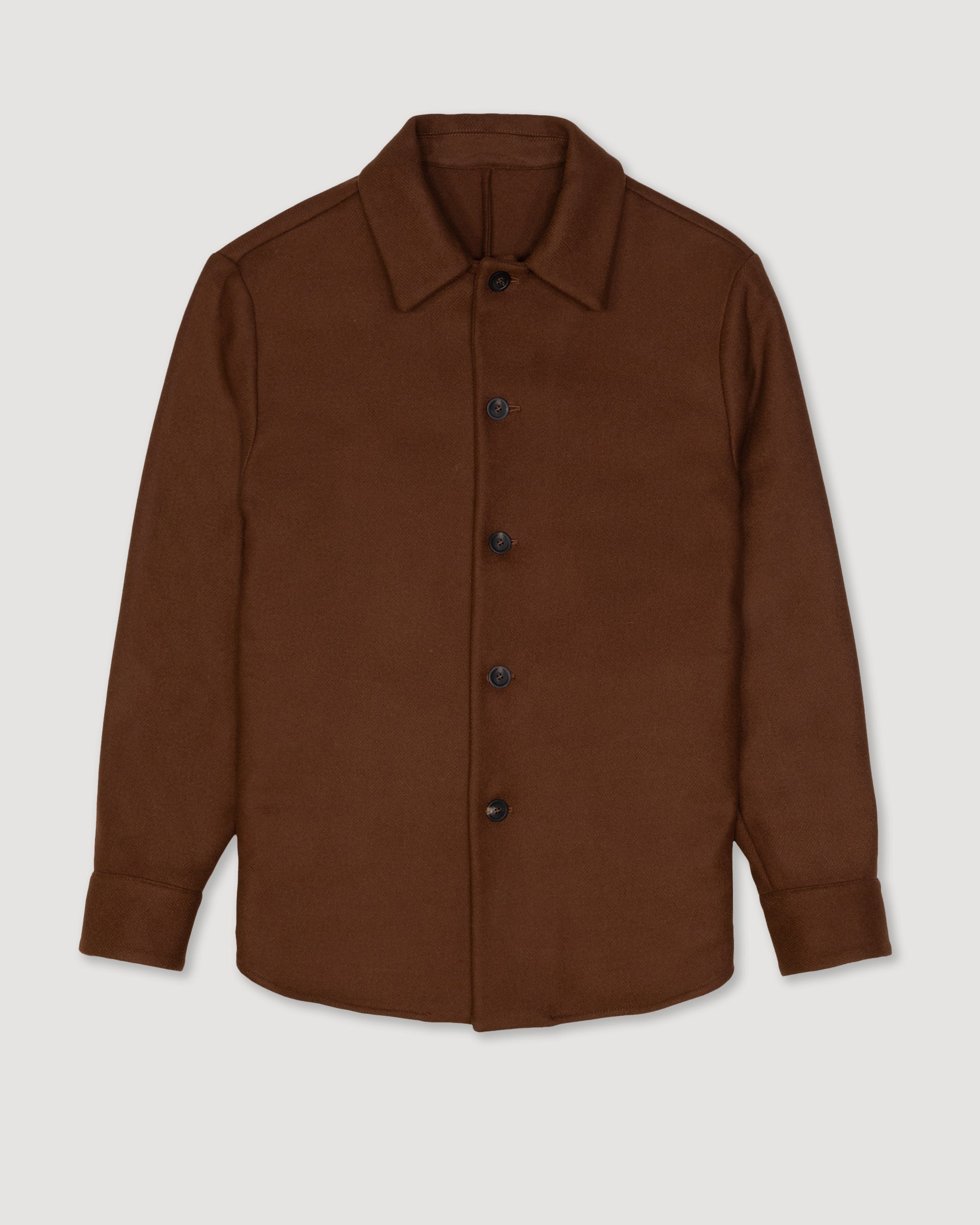 Giacca Camicia Alec Panno Misto Lana - MARRONE