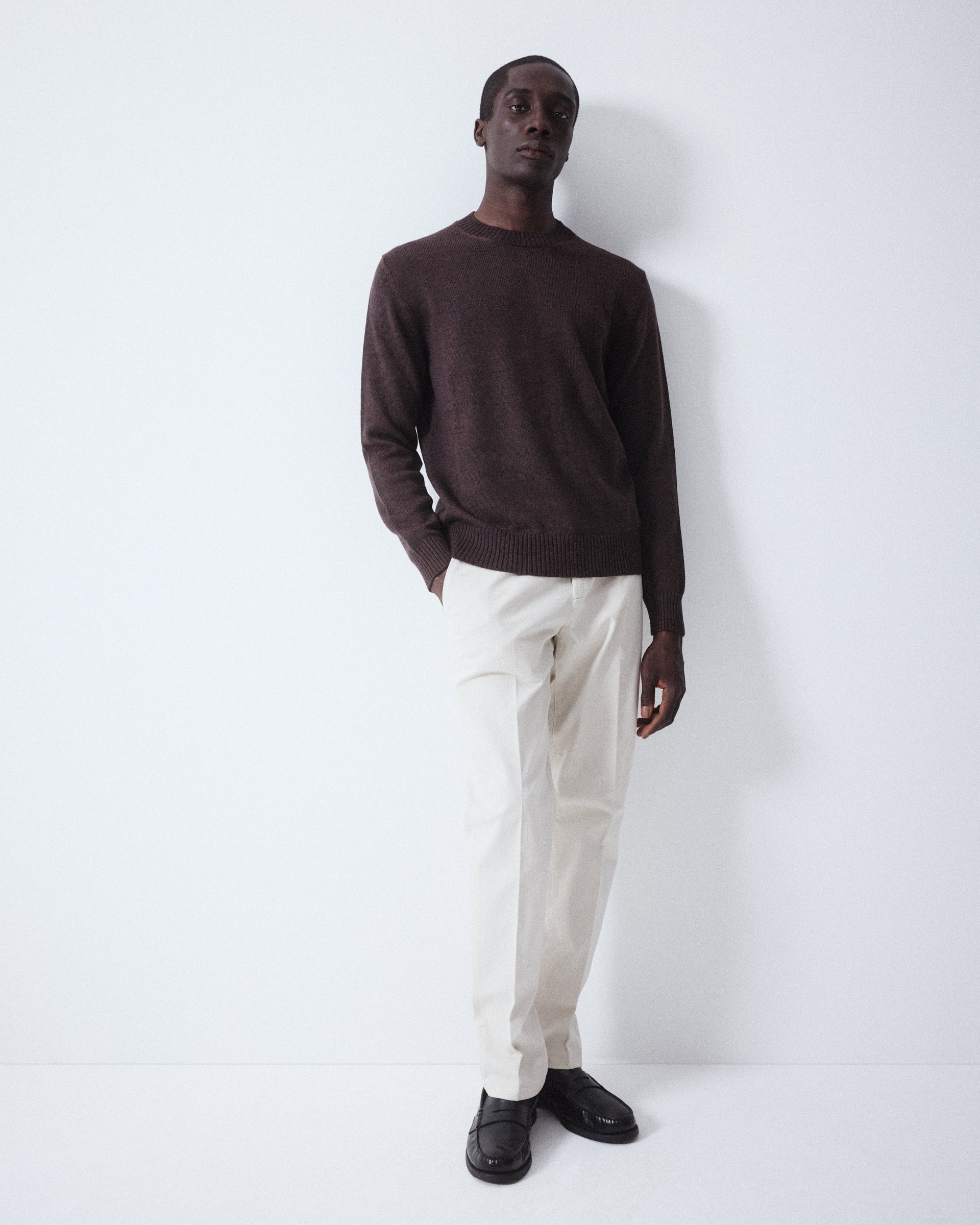 Pantalone chino Dumbo in gabardine di cotone stretch con coulisse. - Beige