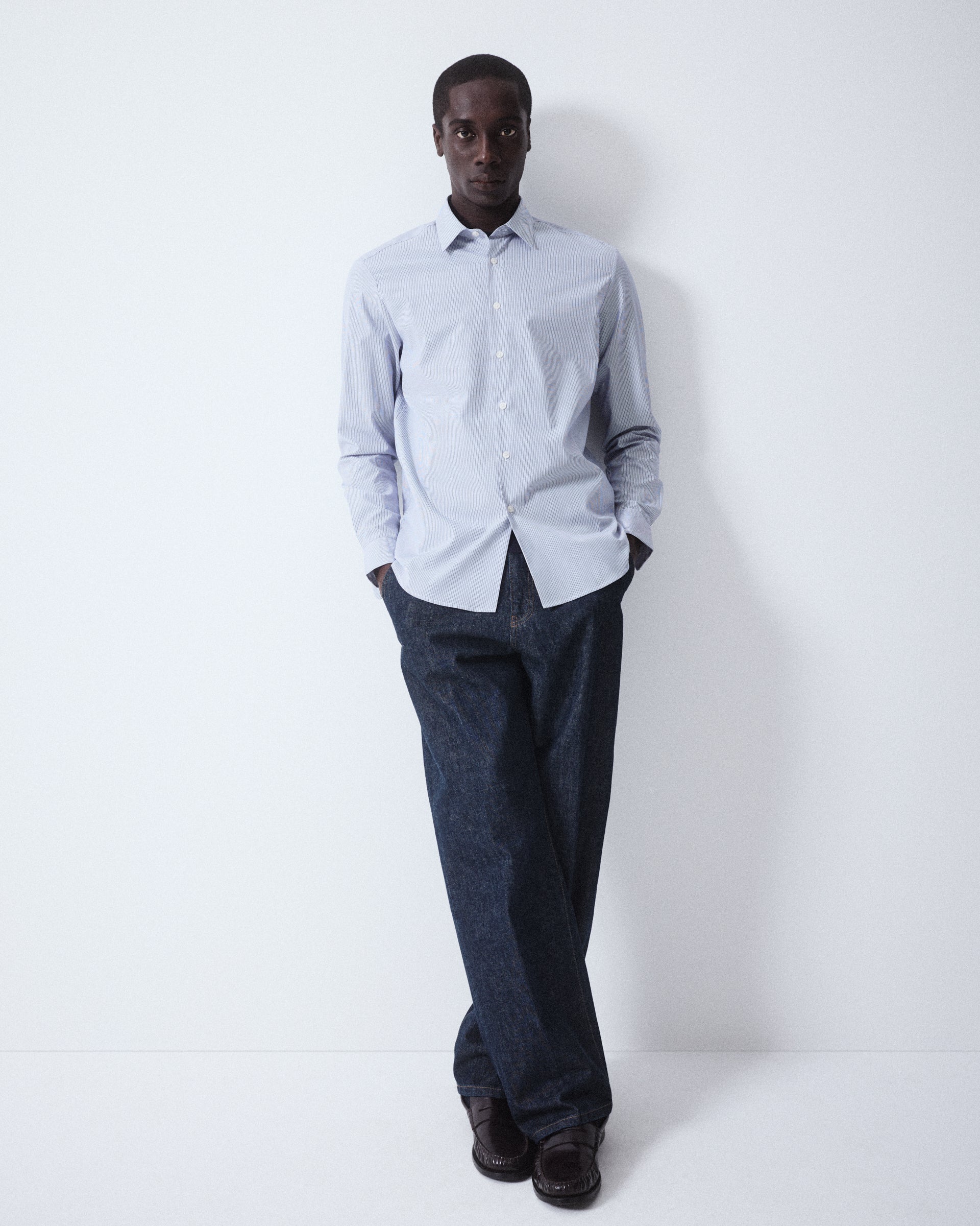 Camicia Scott Poplin Riga Alternata M/l - NAVY