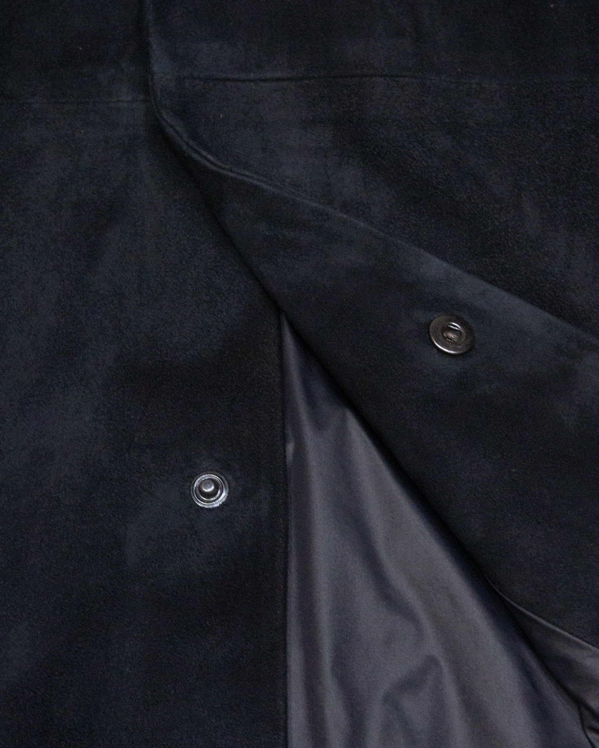 Shirt jacket Leon in suede, foderata. Blu - Navy