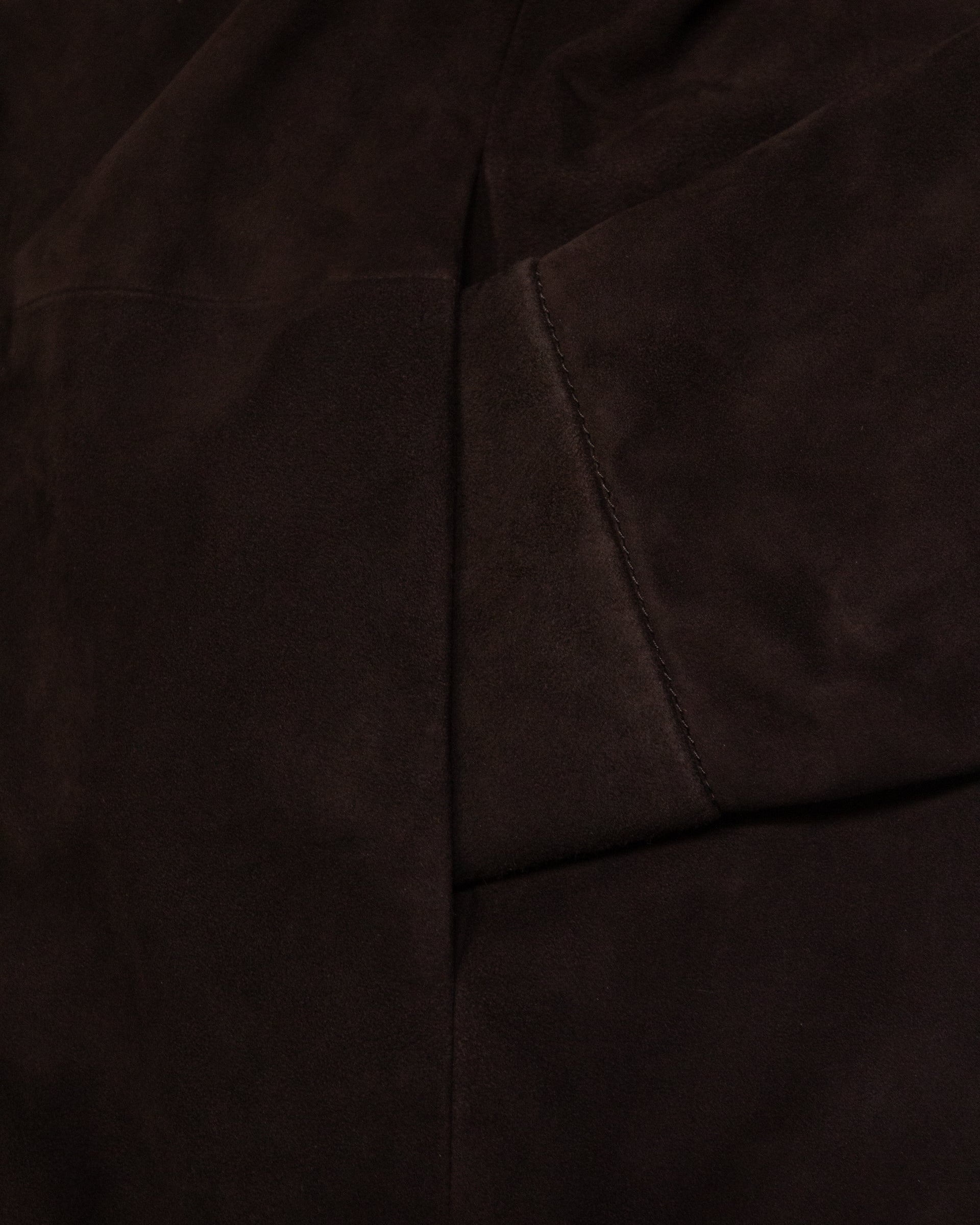 Shirt jacket Leon in suede, foderata. Marrone - Moro