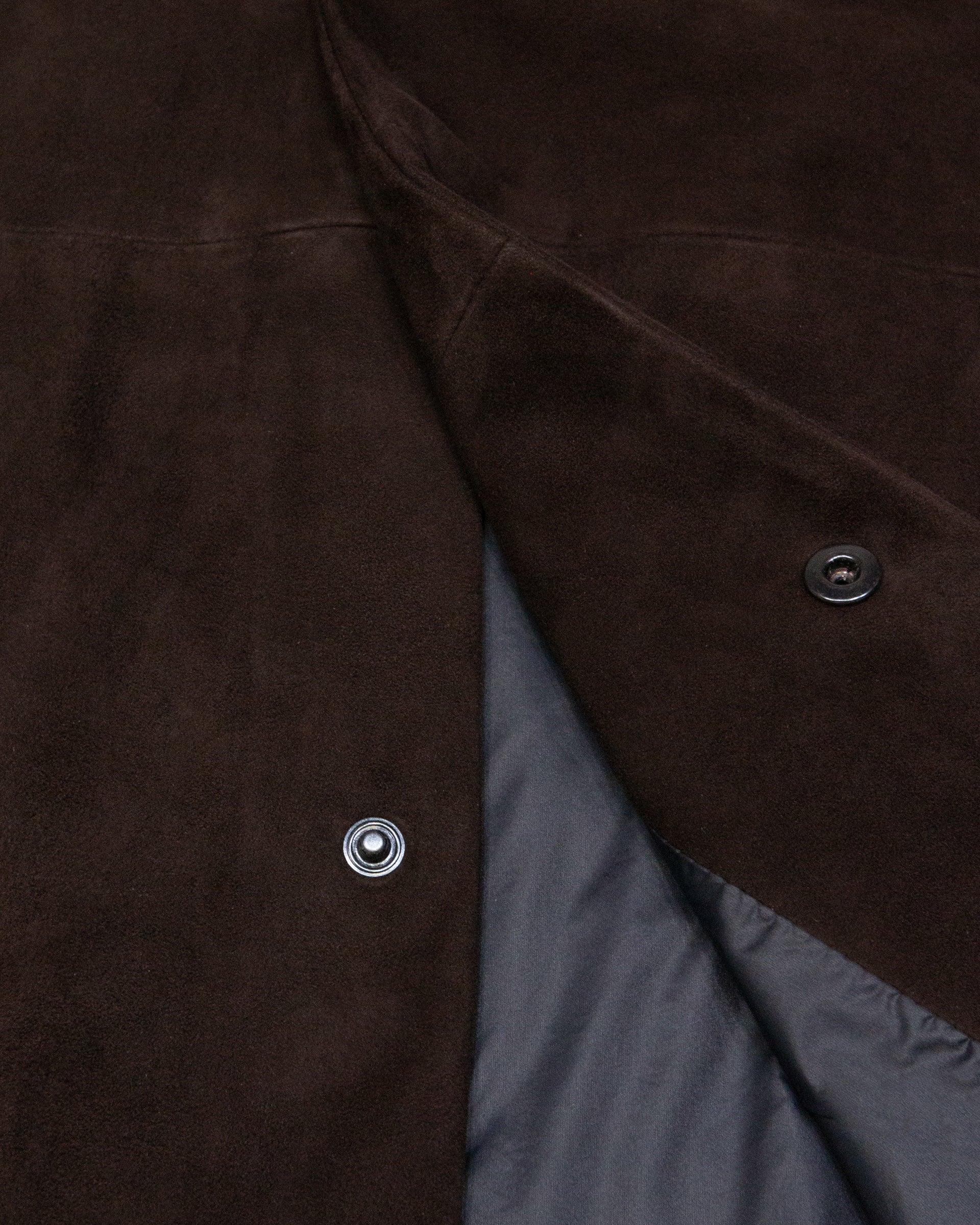 Shirt jacket Leon in suede, foderata. Marrone - Moro