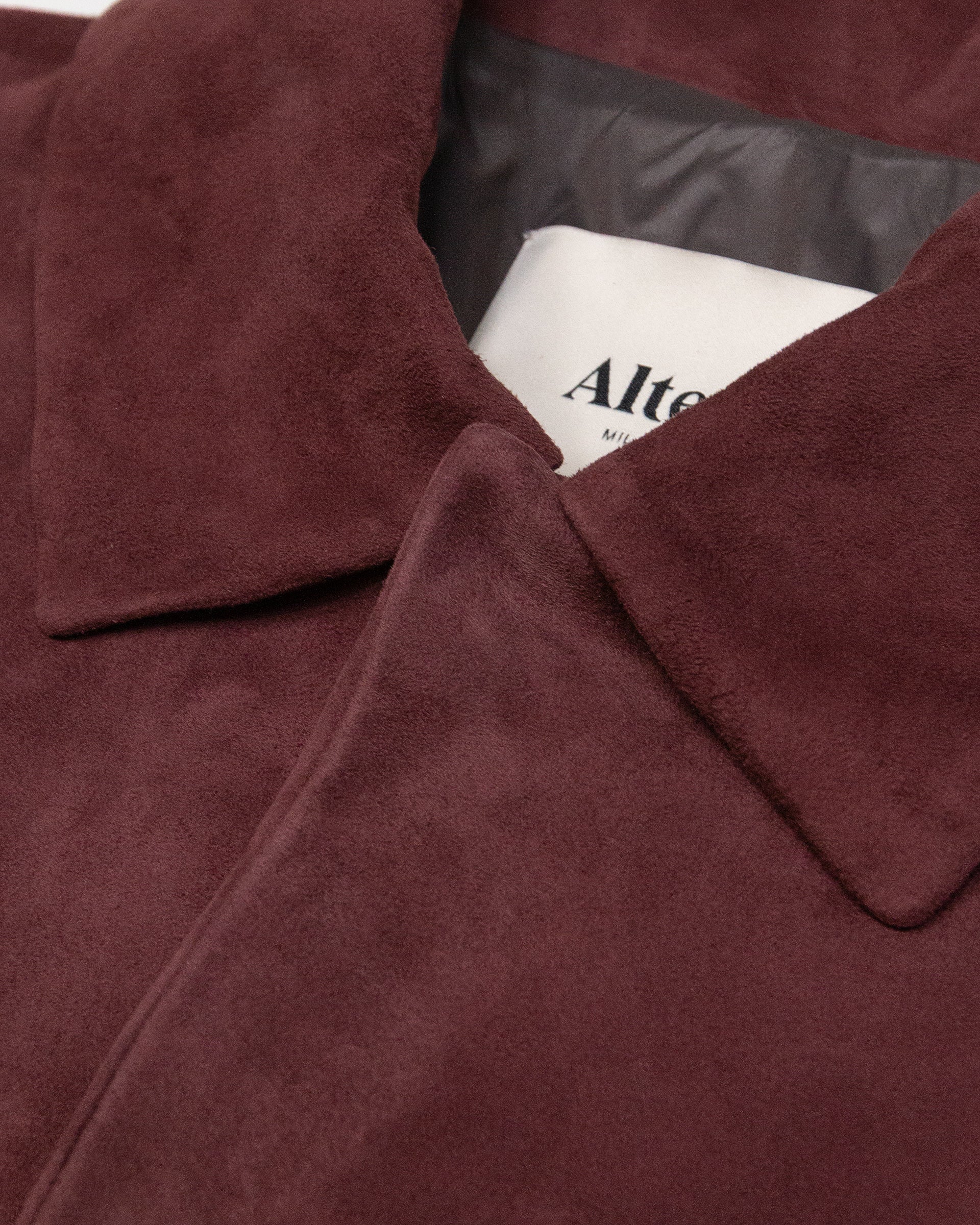 Shirt jacket Leon in suede, foderata. Marrone - Rust