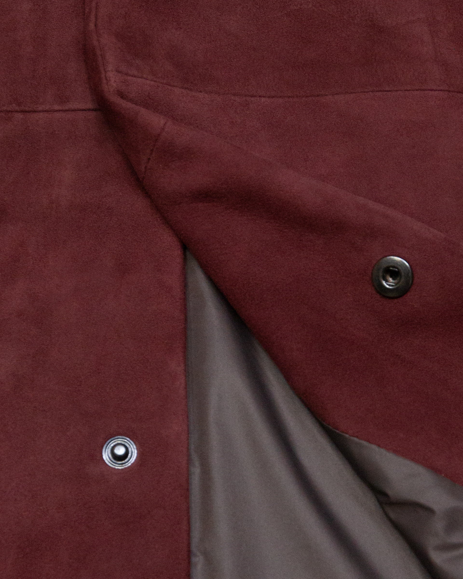 Shirt jacket Leon in suede, foderata. Marrone - Rust