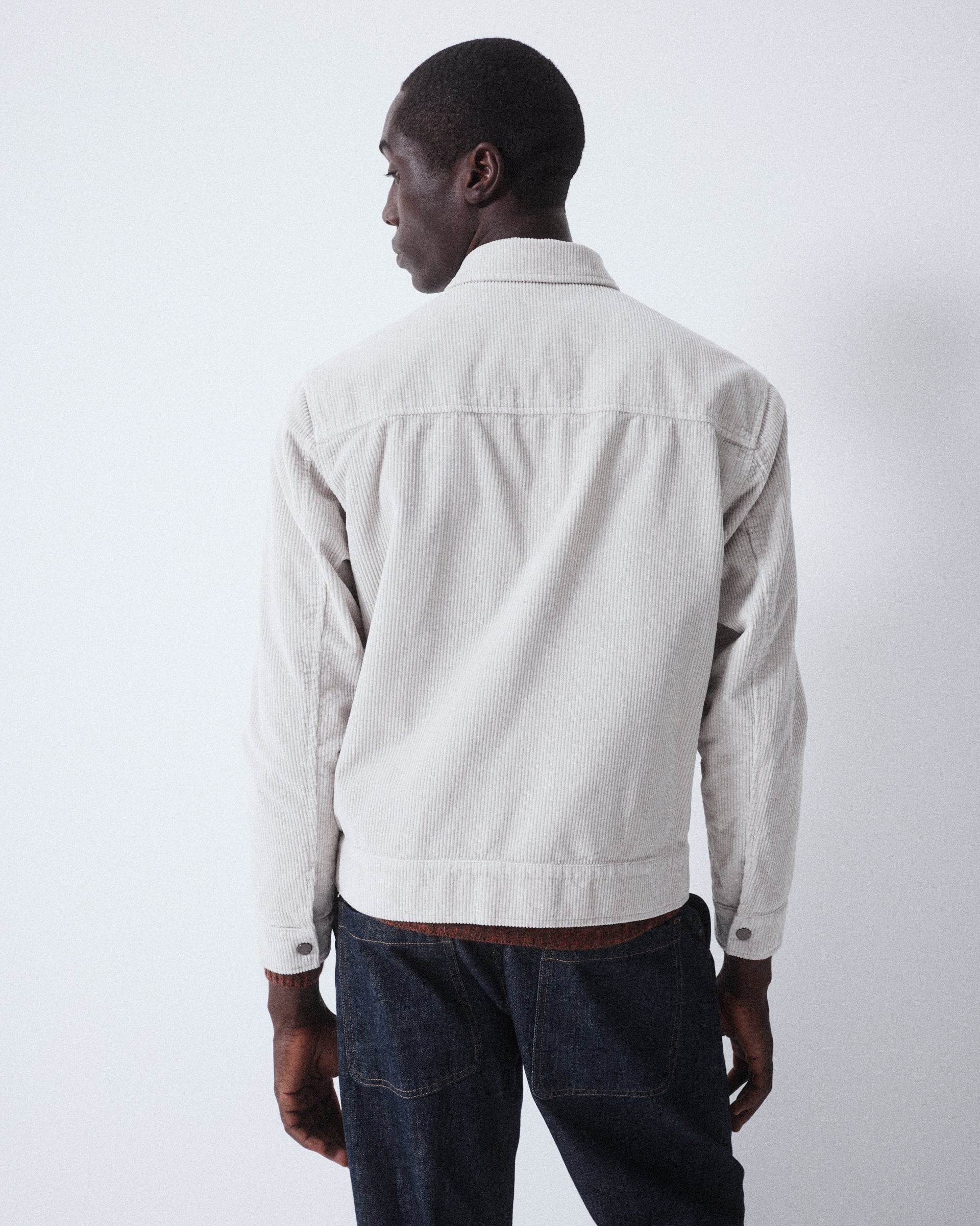 Giacca Cornell in velluto a coste di cotone, semifoderata. - Perla