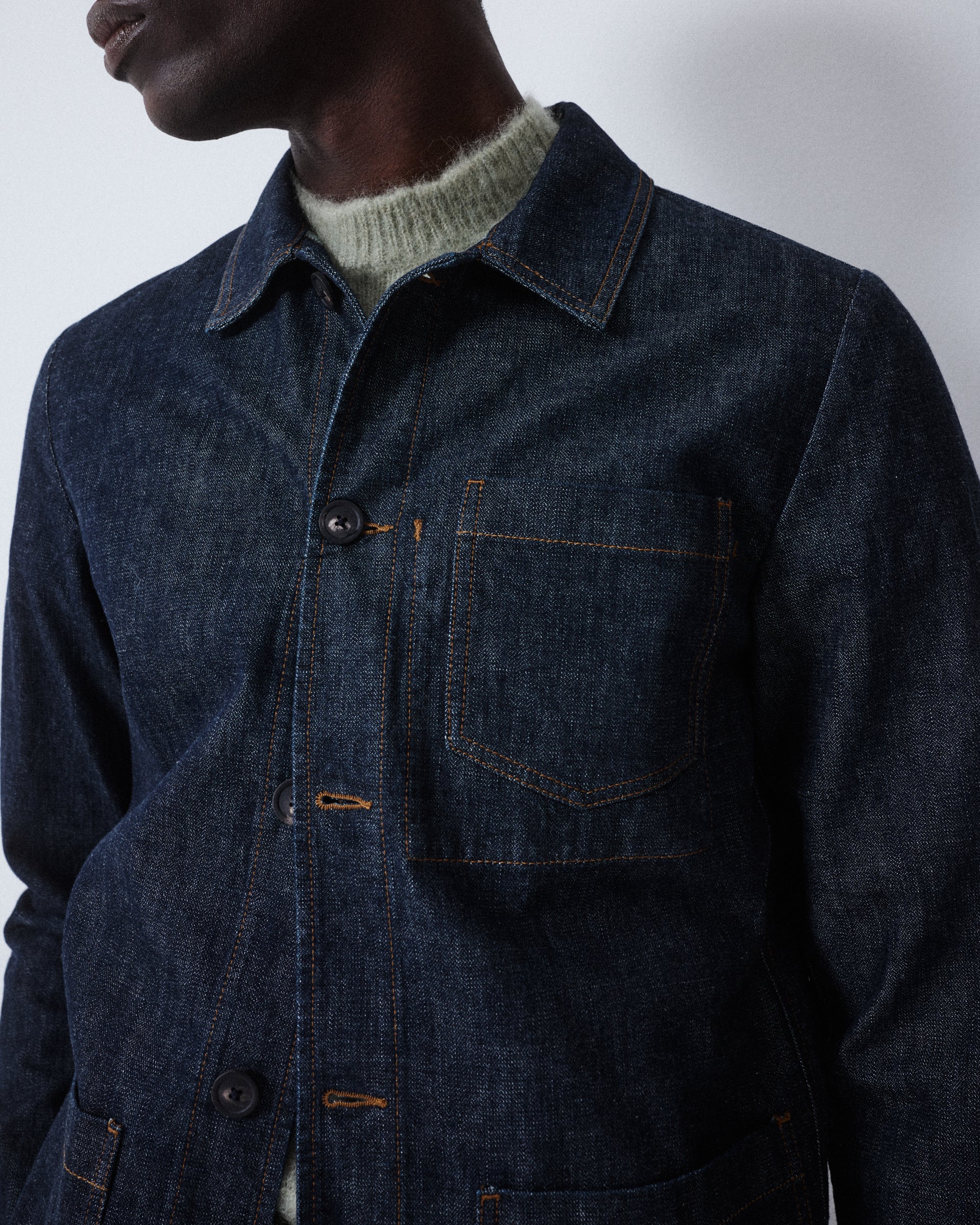 Giacca Pablo Twill Denim Indaco - DENIM