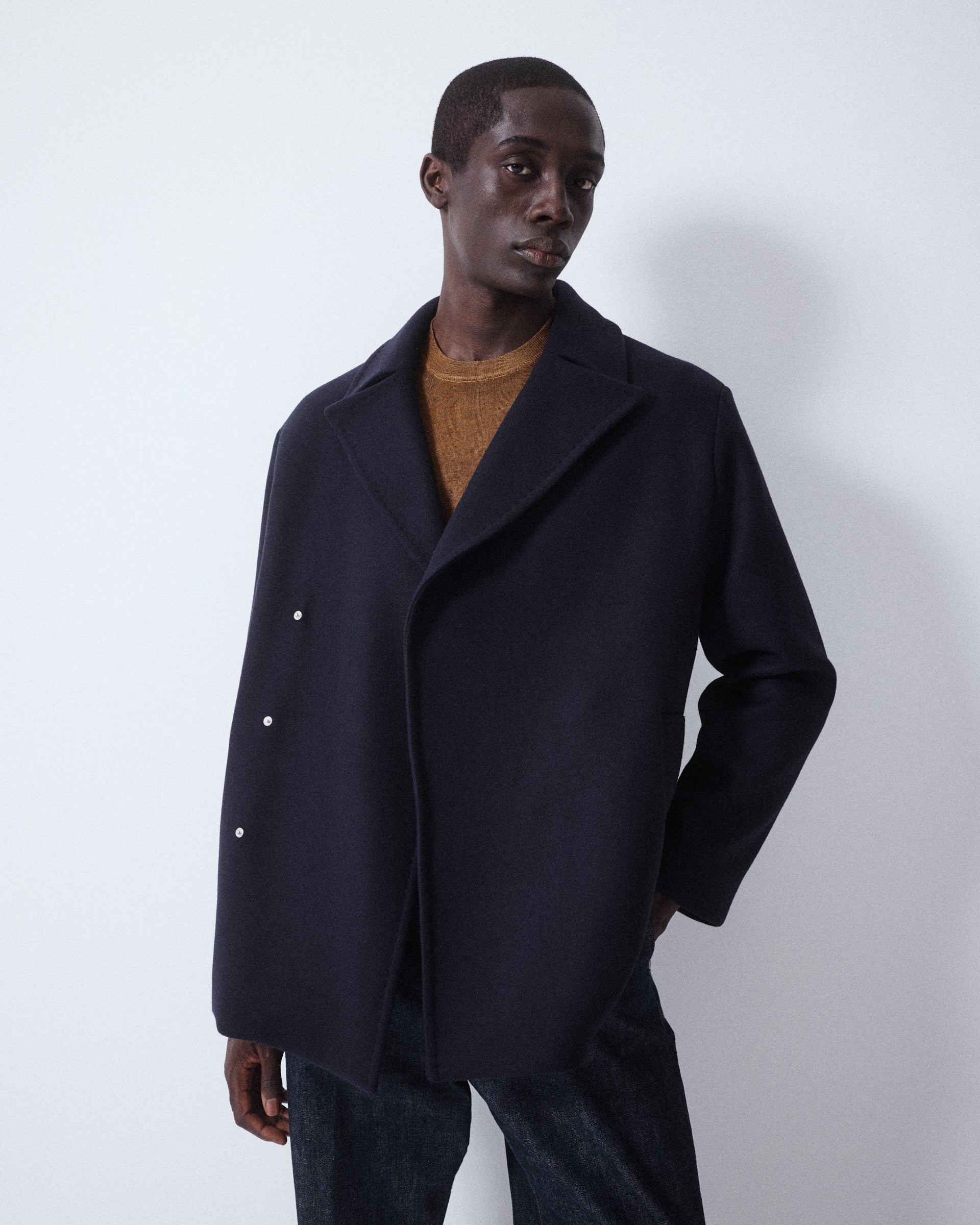 Cappotto Cordell Panno Misto Lana - NAVY