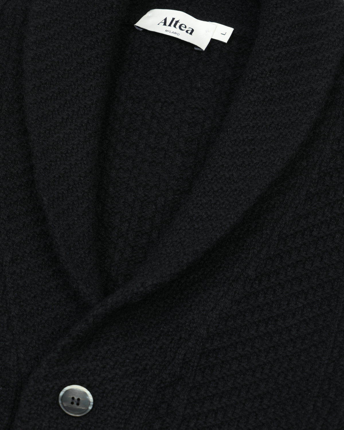 Cardigan collo a scialle in in lana misto cashmere - Nero