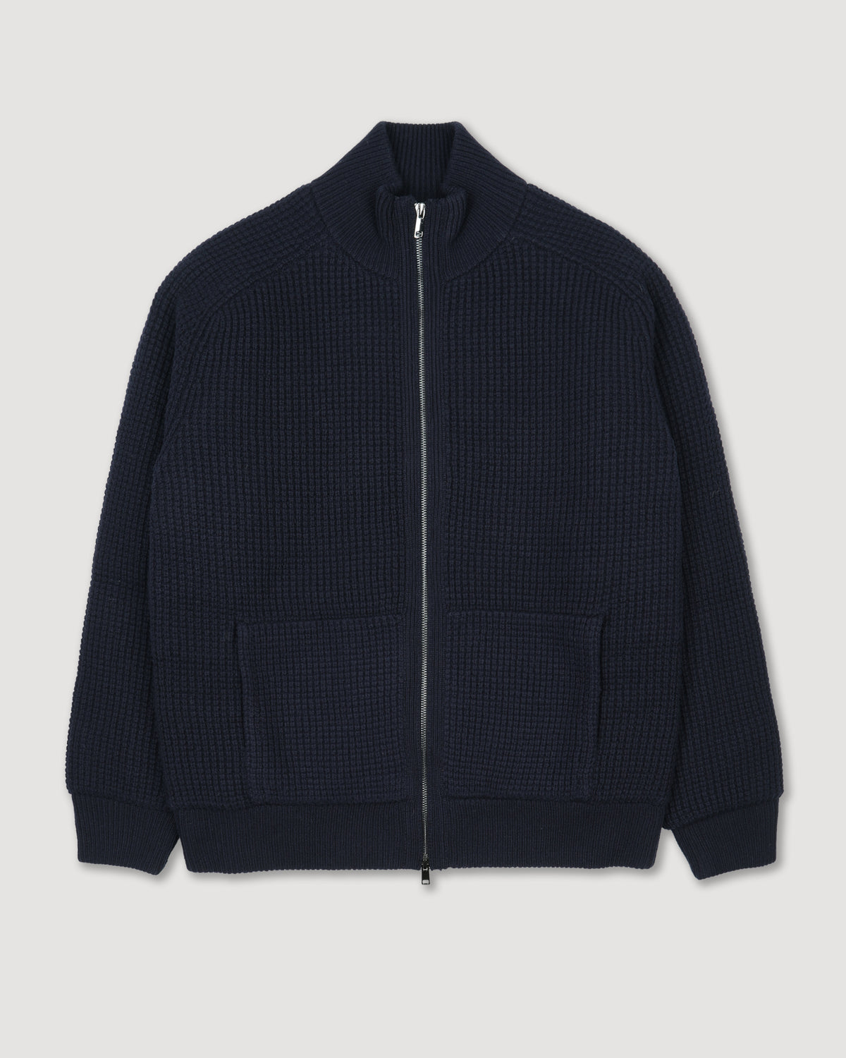 Giubbotto in maglia in pura lana vergine. Blu - Navy