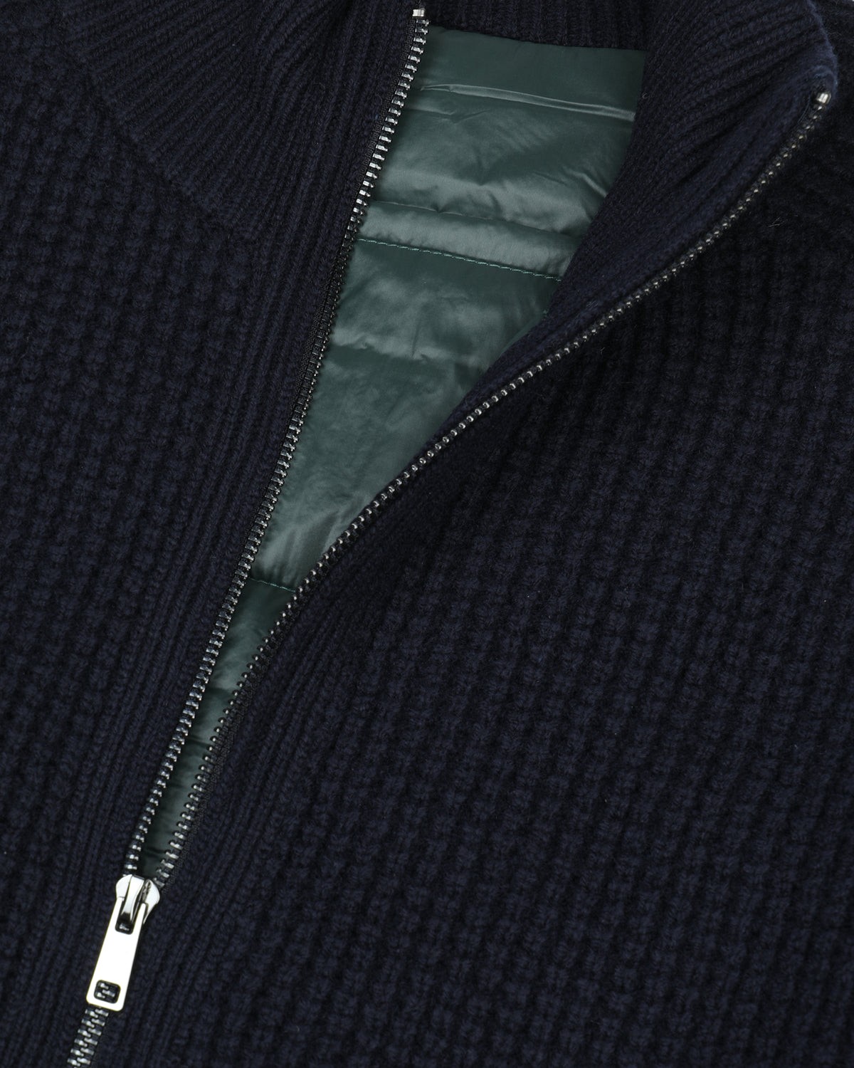 Giubbotto in maglia in pura lana vergine. Blu - Navy