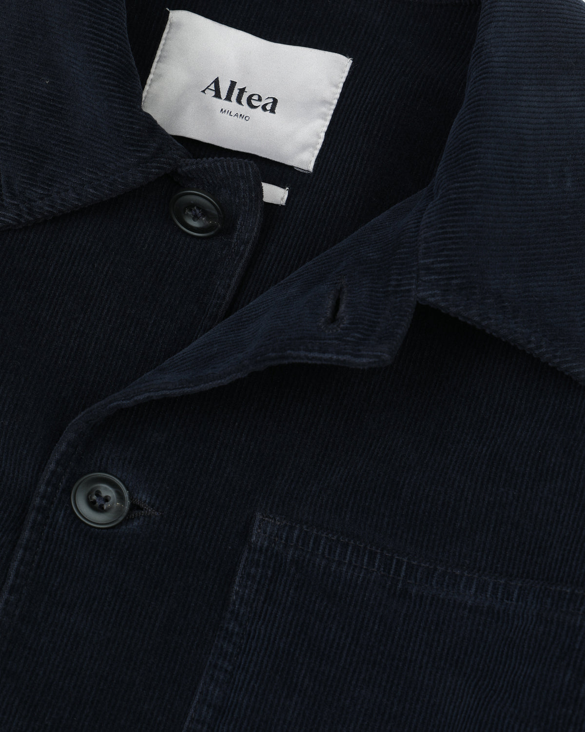 Chore jacket Constantin in velluto a coste di cotone stretch. Blu - Navy