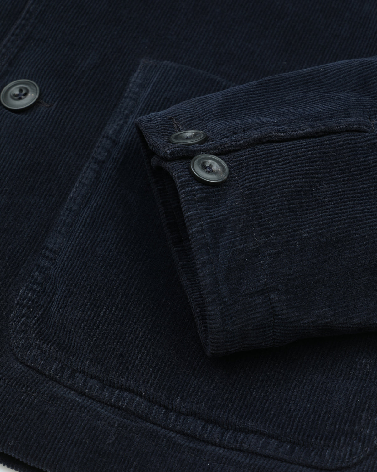 Chore jacket Constantin in velluto a coste di cotone stretch. Blu - Navy