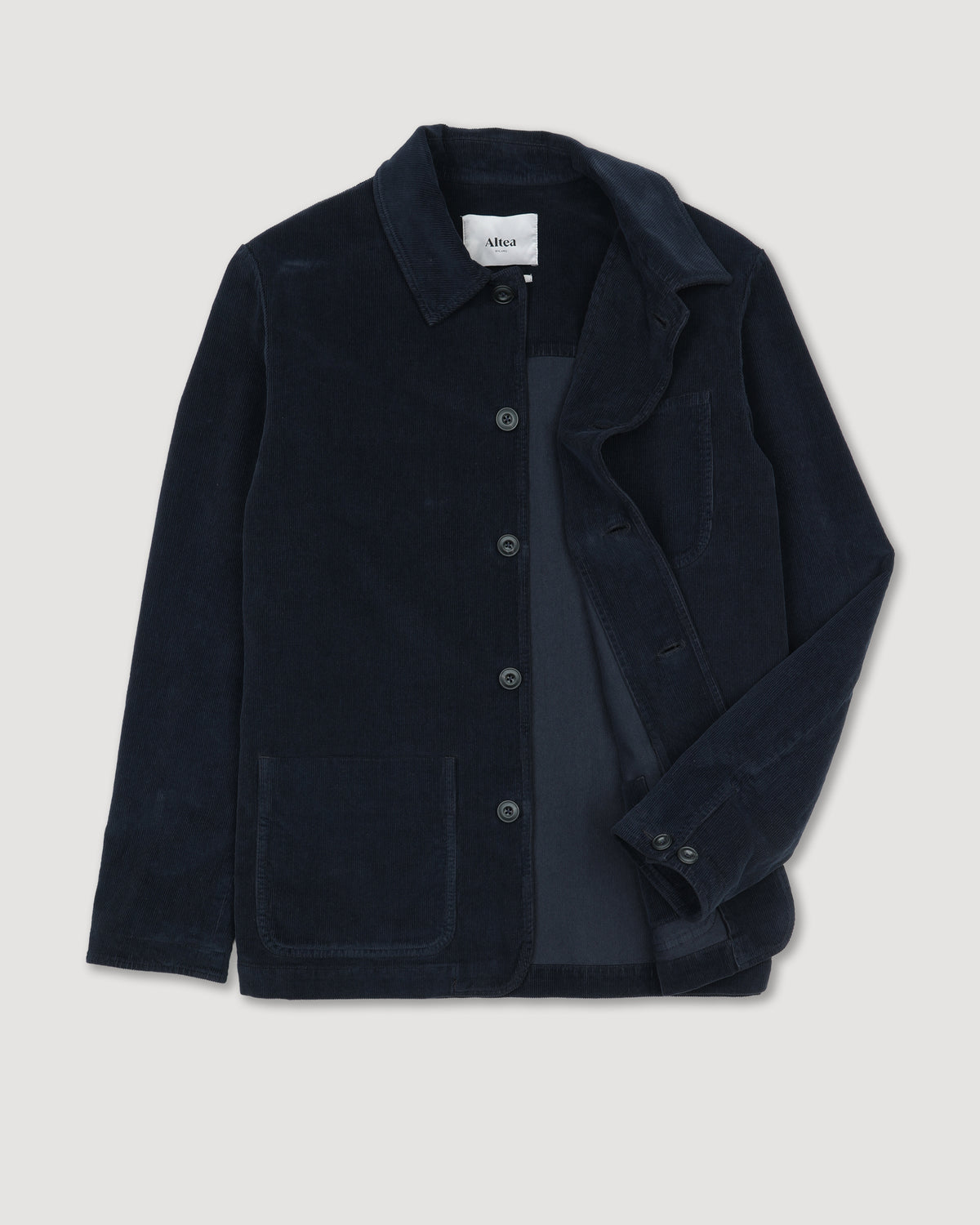 Chore jacket Constantin in velluto a coste di cotone stretch. Blu - Navy