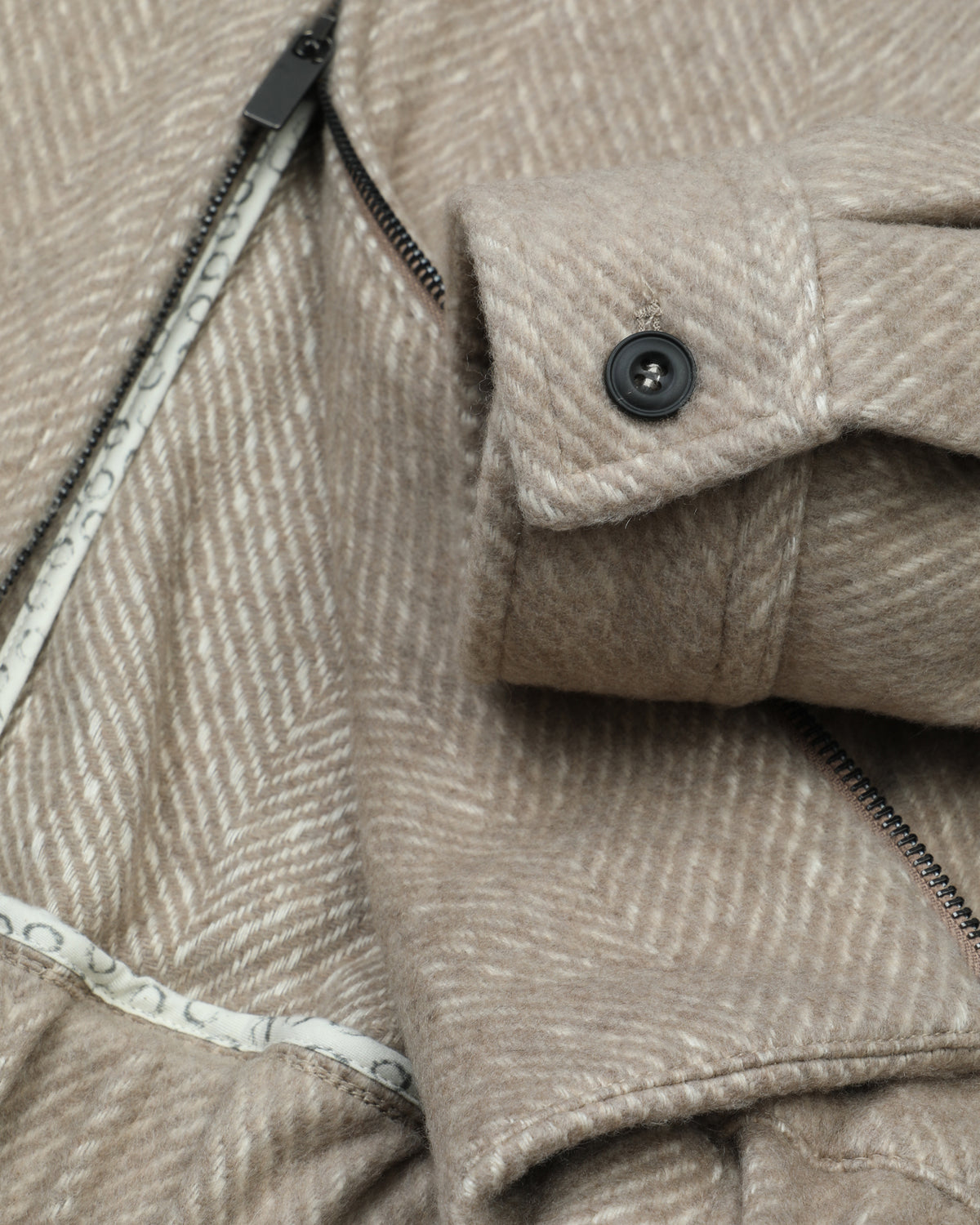 Giacca Arden in misto cashmere cotone fantasia chevron - Beige