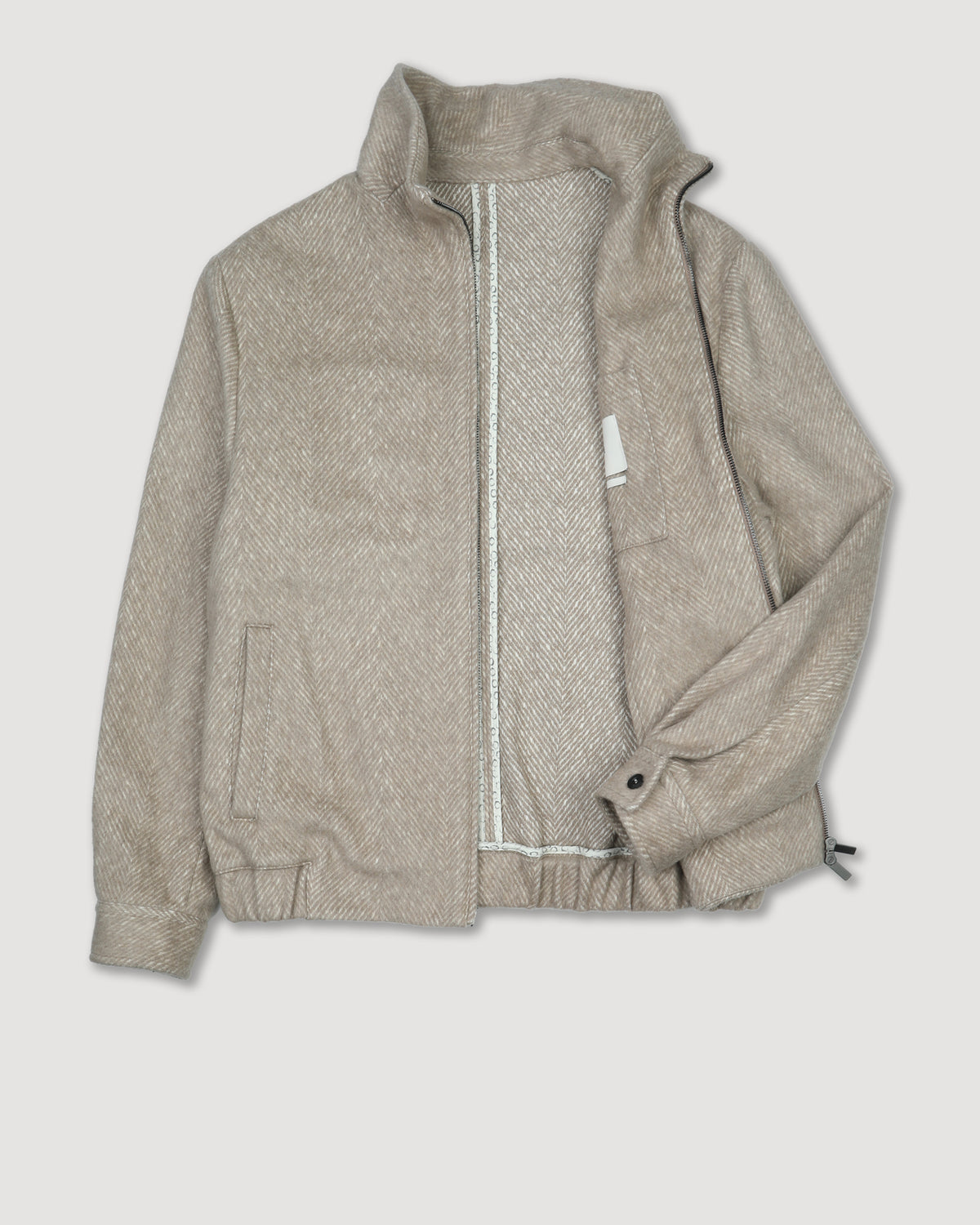 Giacca Arden in misto cashmere cotone fantasia chevron - Beige